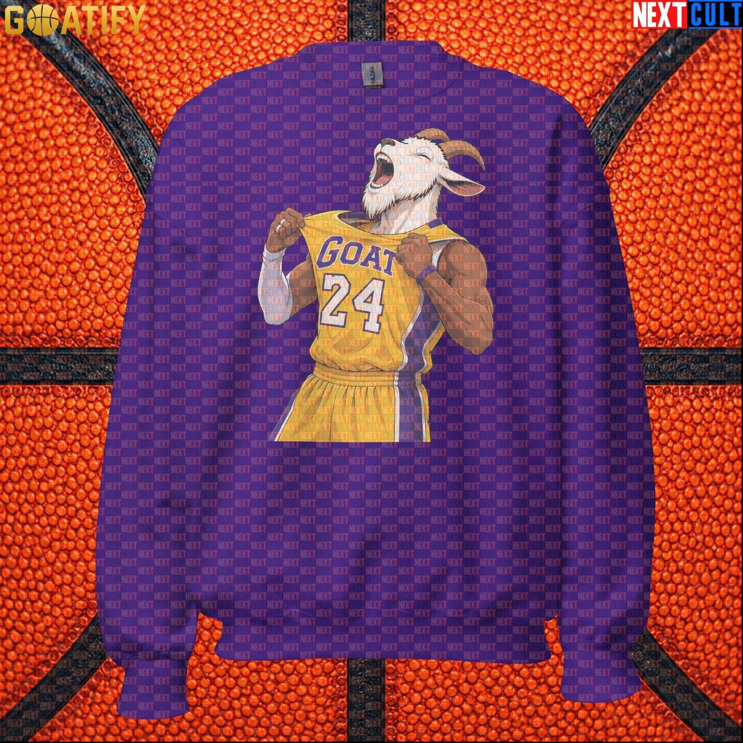 Kobe Bryant Sweatshirt – Black Mamba No. 24 GOAT Crewneck for Lakers Basketball Fans Purple Sweatshirts Next Cult Brand