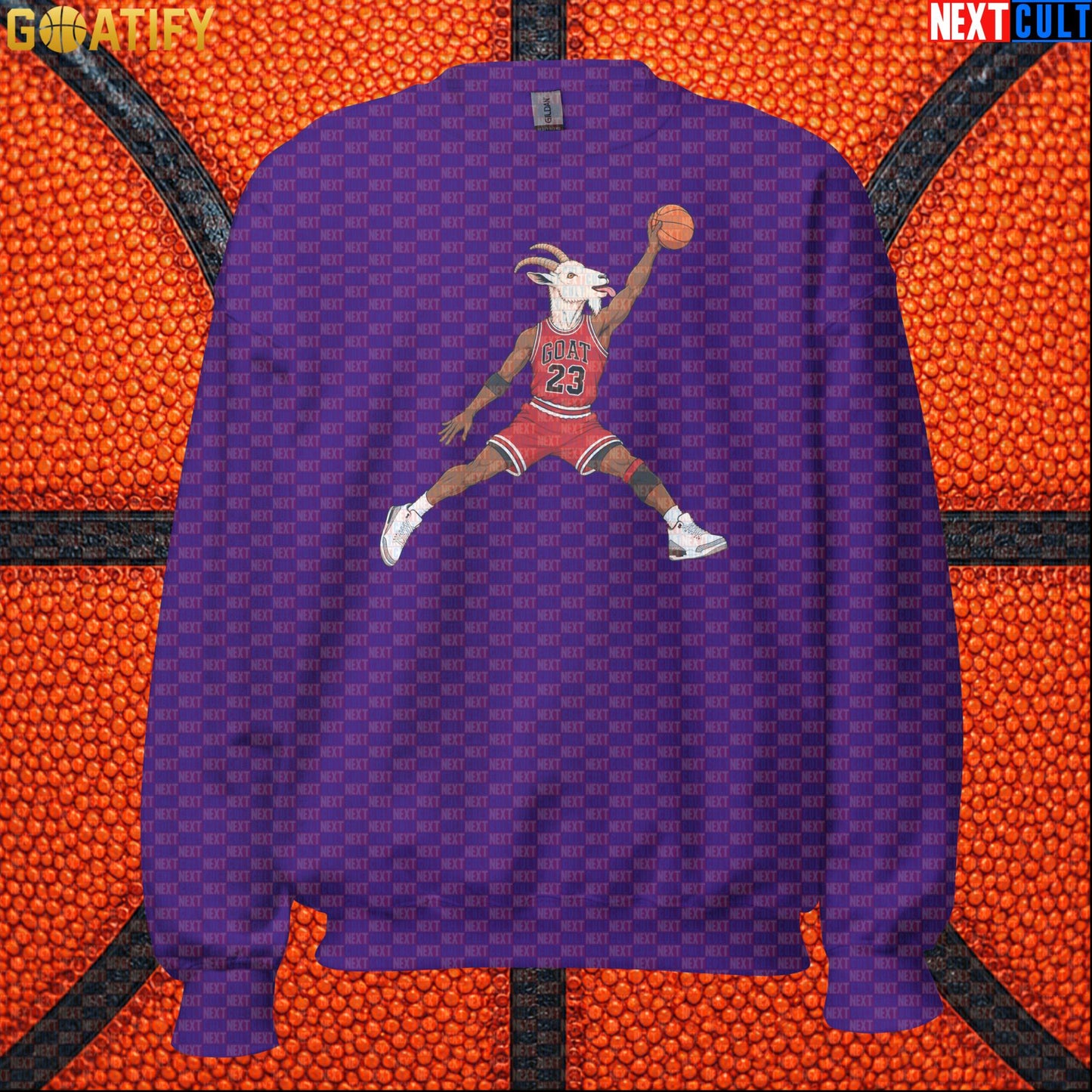 Michael Jordan Sweatshirt – Free Throw Line Dunk GOAT Crewneck for Chicago Bulls Fans Purple Sweatshirts Next Cult Brand