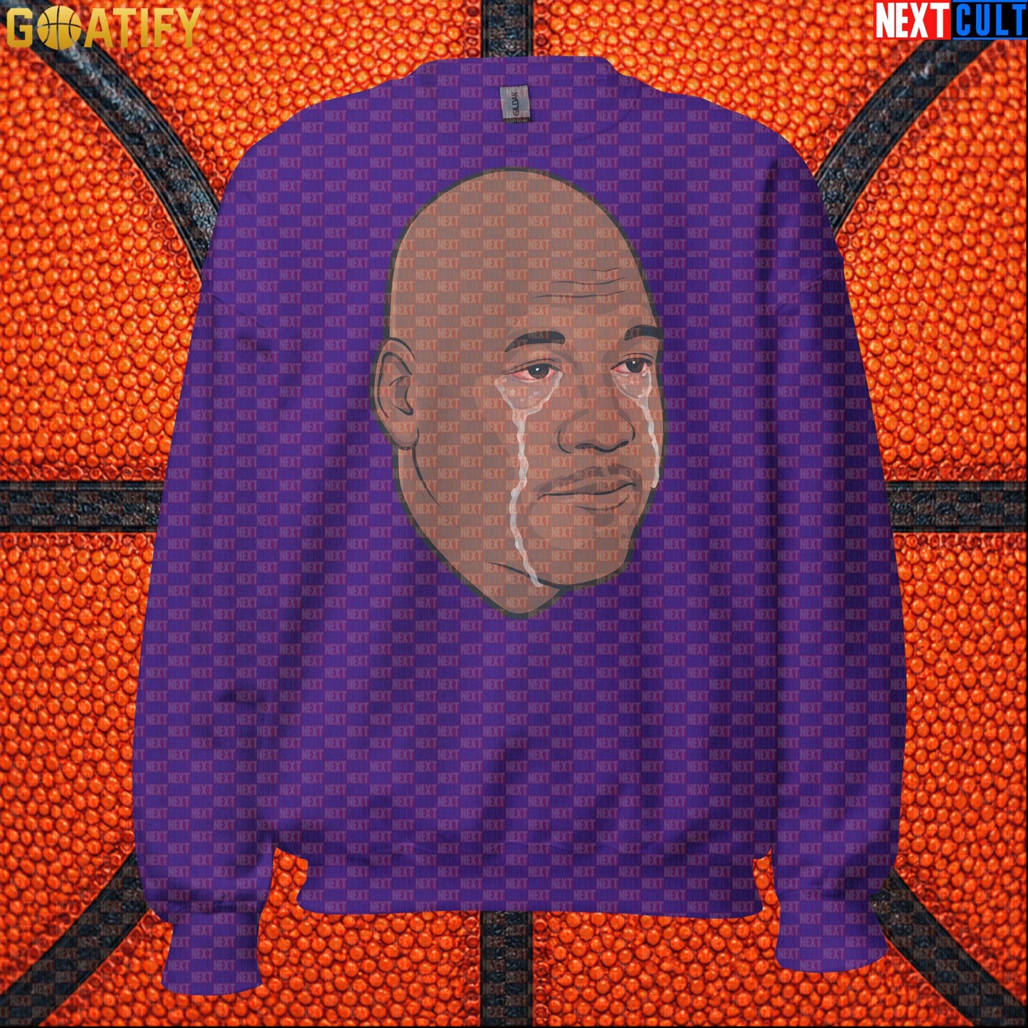 Michael Jordan Sweatshirt Crying Jordan Meme Crewneck Gift for Chicago Bulls NBA Fans Purple Sweatshirts Next Cult Brand