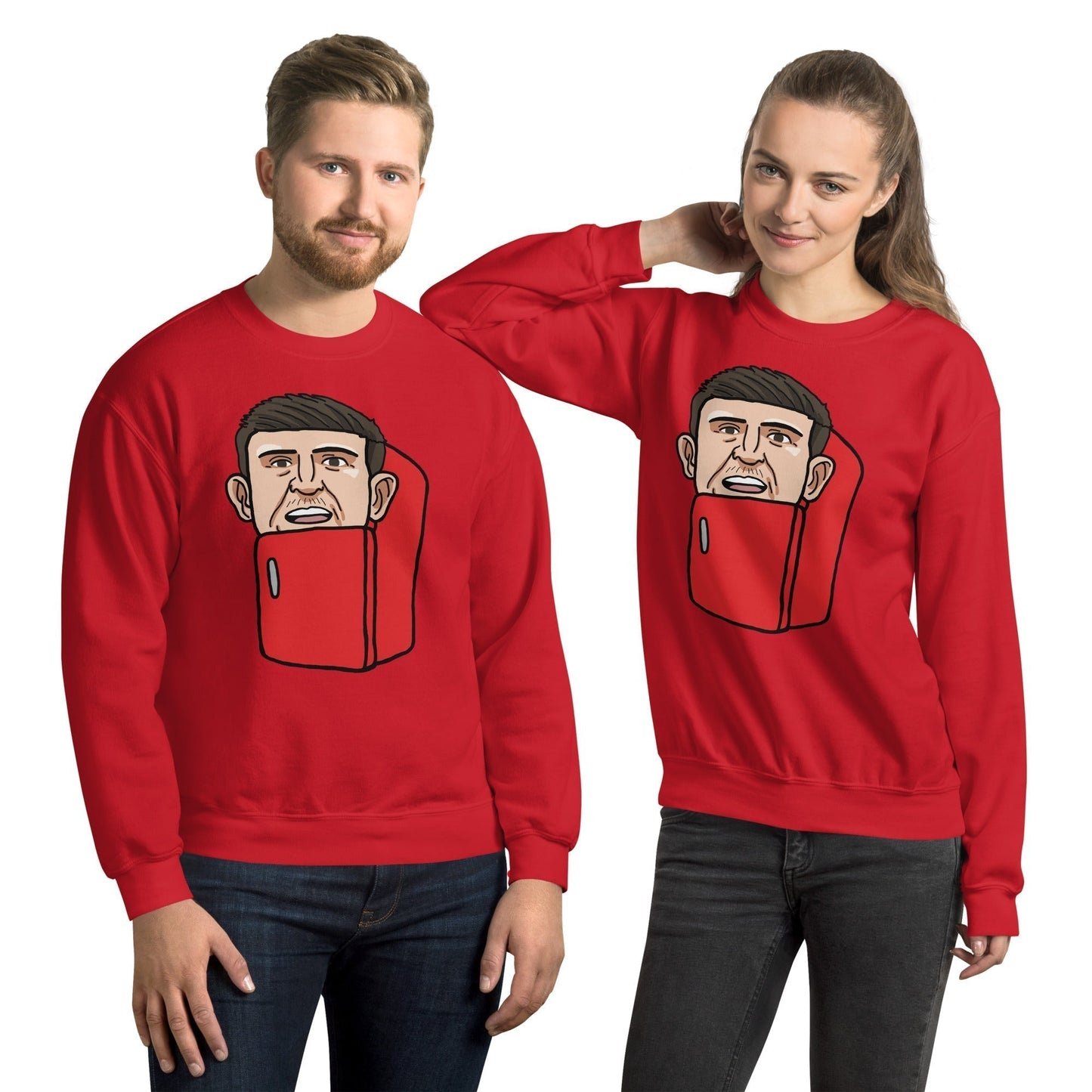 Harry ''The Fridge'' Maguire Unisex Sweatshirt Red Sweatshirts Football Harry Maguire Manchester United The Fridge Next Cult Brand