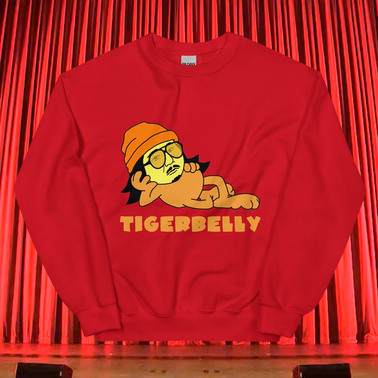 Bobby Lee Tigerbelly, Bobby Lee Merch, Tigerbelly Merch, Bobby Lee Gift, Funny Tigerbelly Gift, Tigerbelly Podcast, TigerBelly Unisex Sweatshirt Red Sweatshirts Bobby Lee Podcasts Stand-up Comedy TigerBelly Next Cult Brand