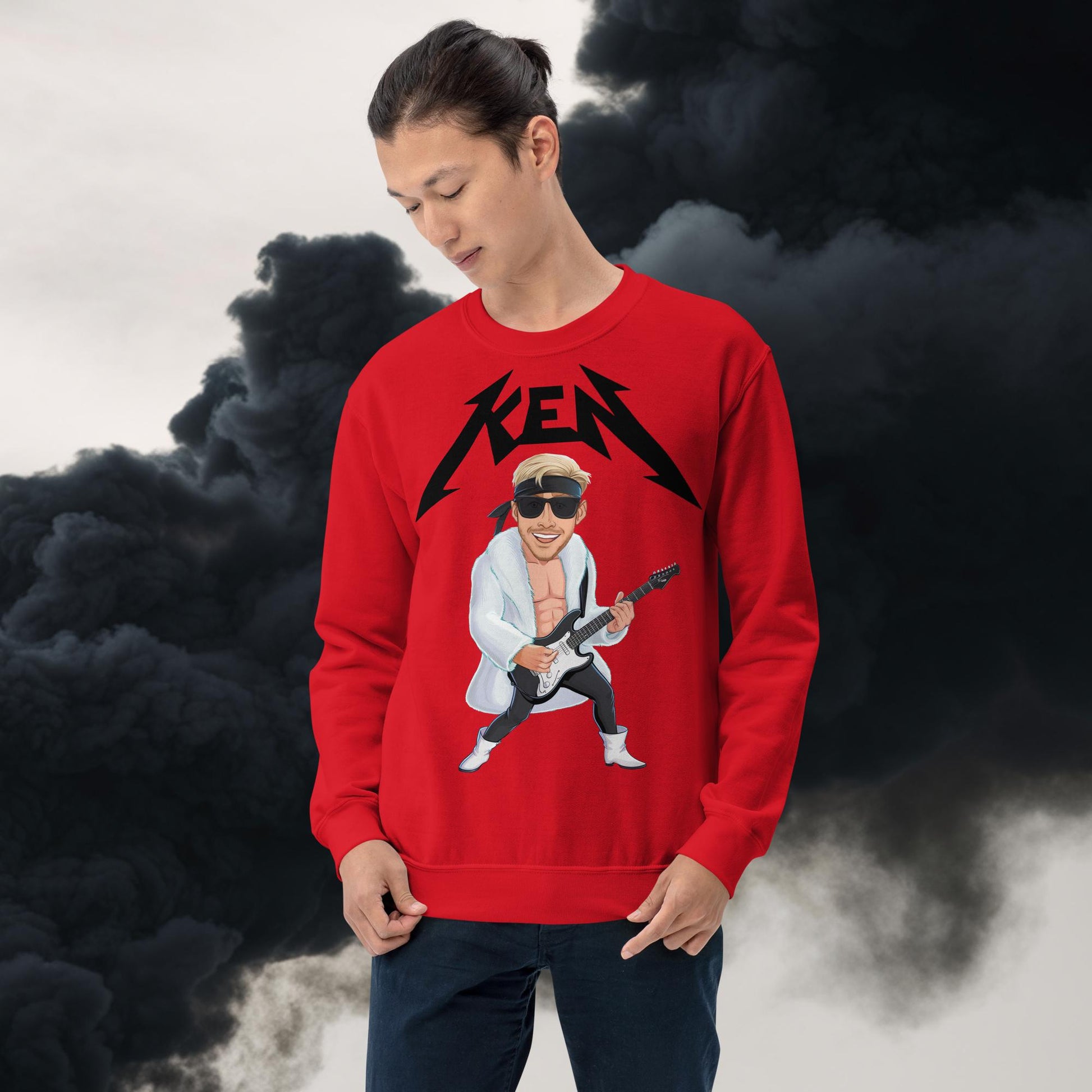 Rockstar Ken Barbie Movie Ryan Gosling Unisex Sweatshirt Red Sweatshirts Barbie Celebrities Ken Movies Ryan Gosling Next Cult Brand