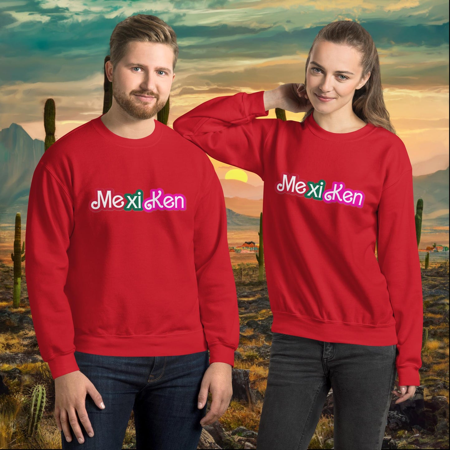 MexiKen Ken Barbie Mexico Mexican Mexicana Latino Latina Latinx Unisex Sweatshirt Red Sweatshirts Barbie Ken Mexico Movies Next Cult Brand