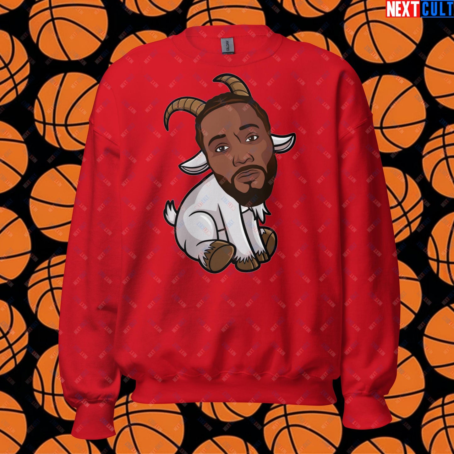 Kawhi Leonard G.O.A.T. Sweatshirt - Funny Basketball Meme Pullover for Los Angeles Clippers, Toronto Raptors, and San Antonio Spurs Fans - Perfect Gift for Basketball Lovers Unisex Sweatshirt Red Sweatshirts Basketball G.O.A.T. Kawhi Leonard Los Angeles Clippers NBA San Antonio Spurs Toronto Raptors Next Cult Brand
