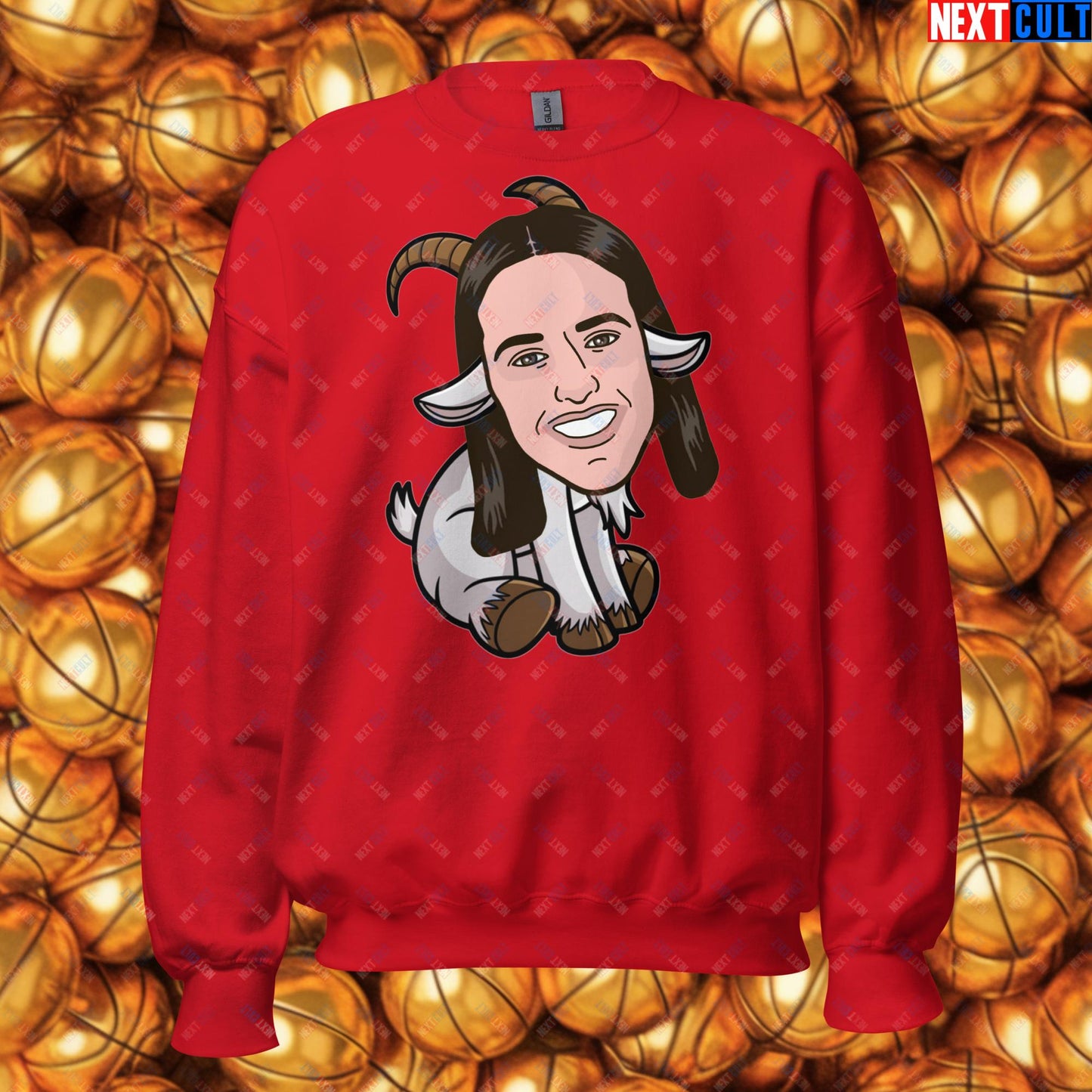 Caitlin Clark G.O.A.T. Sweatshirt - Greatest of All Time Basketball Jumper - Indiana Fever & WNBA Fan Pullover - Funny Women's Basketball Meme Sweater Unisex Sweatshirt Red Sweatshirts Basketball Caitlin Clark G.O.A.T. Indiana Fever WNBA Next Cult Brand