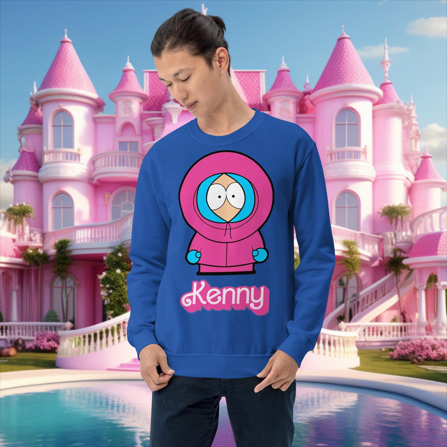 Kenny McCormick Ken Ryan Gosling Barbie South Park Kenny Unisex Sweatshirt Royal Sweatshirts Barbie Ken Kenny Movies South Park TV Shows Next Cult Brand