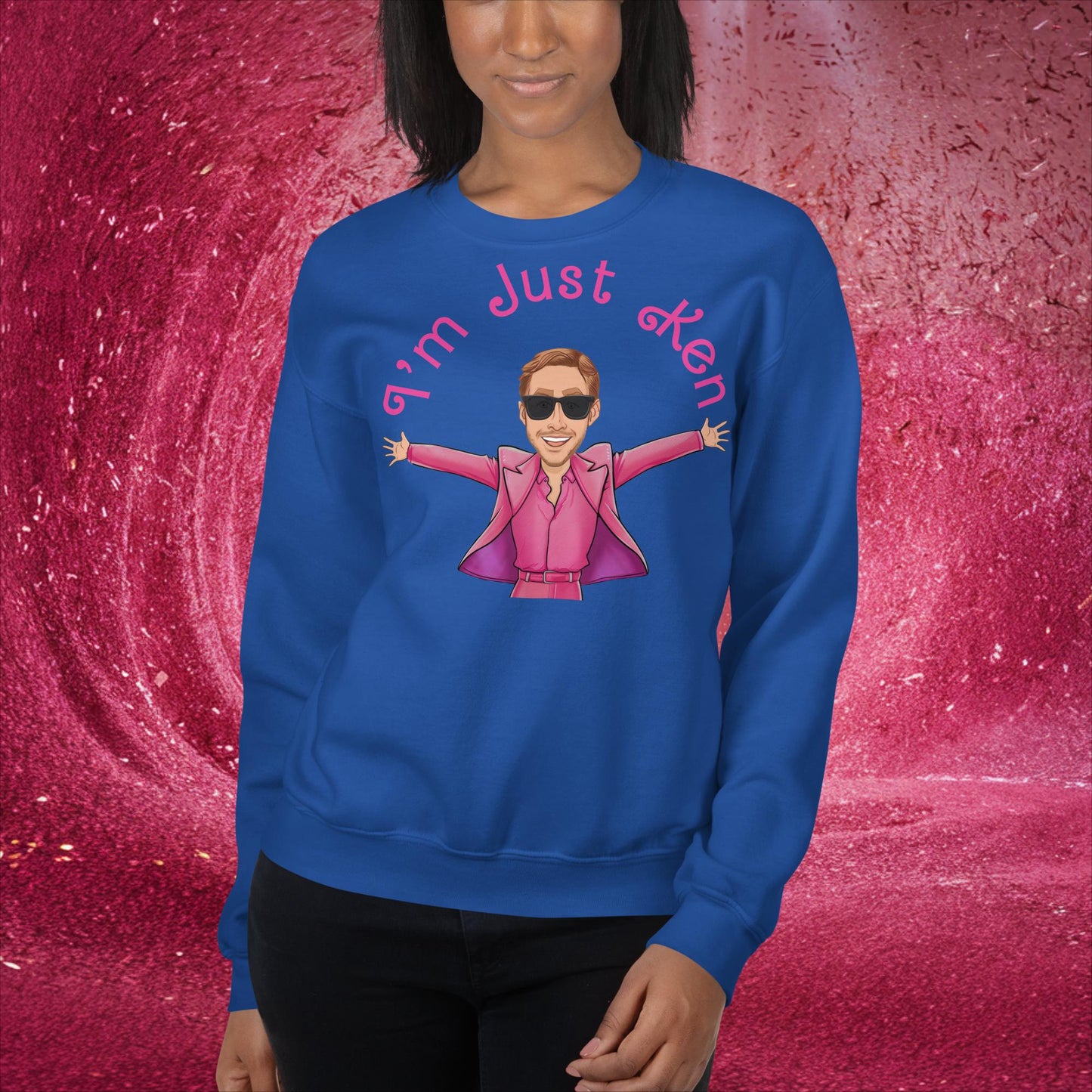 Ken Barbie Ryan Gosling I'm Just Ken Unisex Sweatshirt Royal Sweatshirts Barbie Celebrities Ken Movies Ryan Gosling Next Cult Brand