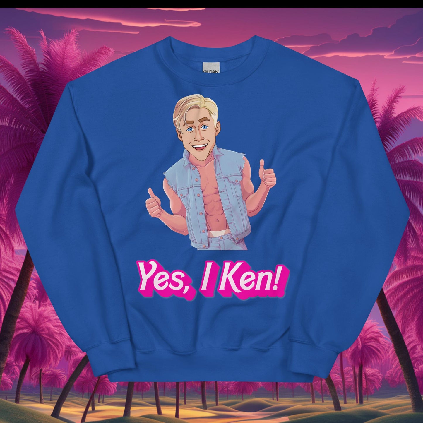 Yes I Ken Yes I can Ryan Gosling Ken Barbie Movie Unisex Sweatshirt Royal Sweatshirts Barbie Celebrities Ken Movies Ryan Gosling Next Cult Brand