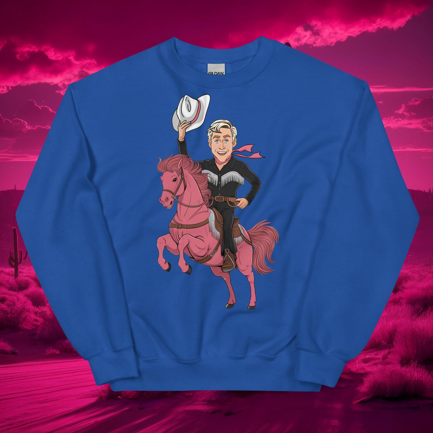Ryan Gosling Ken Cowboy Horse Barbie Movie Patriarchy Unisex Sweatshirt Royal Hoodies Barbie Celebrities Ken Movies Ryan Gosling Next Cult Brand