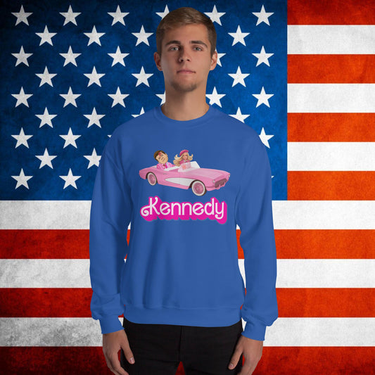 Kennedy JFK Conspiracy Ken Barbie Movie Unisex Sweatshirt Royal Sweatshirts Barbie Conspiracy Theories Democrats JFK Ken Politics Next Cult Brand