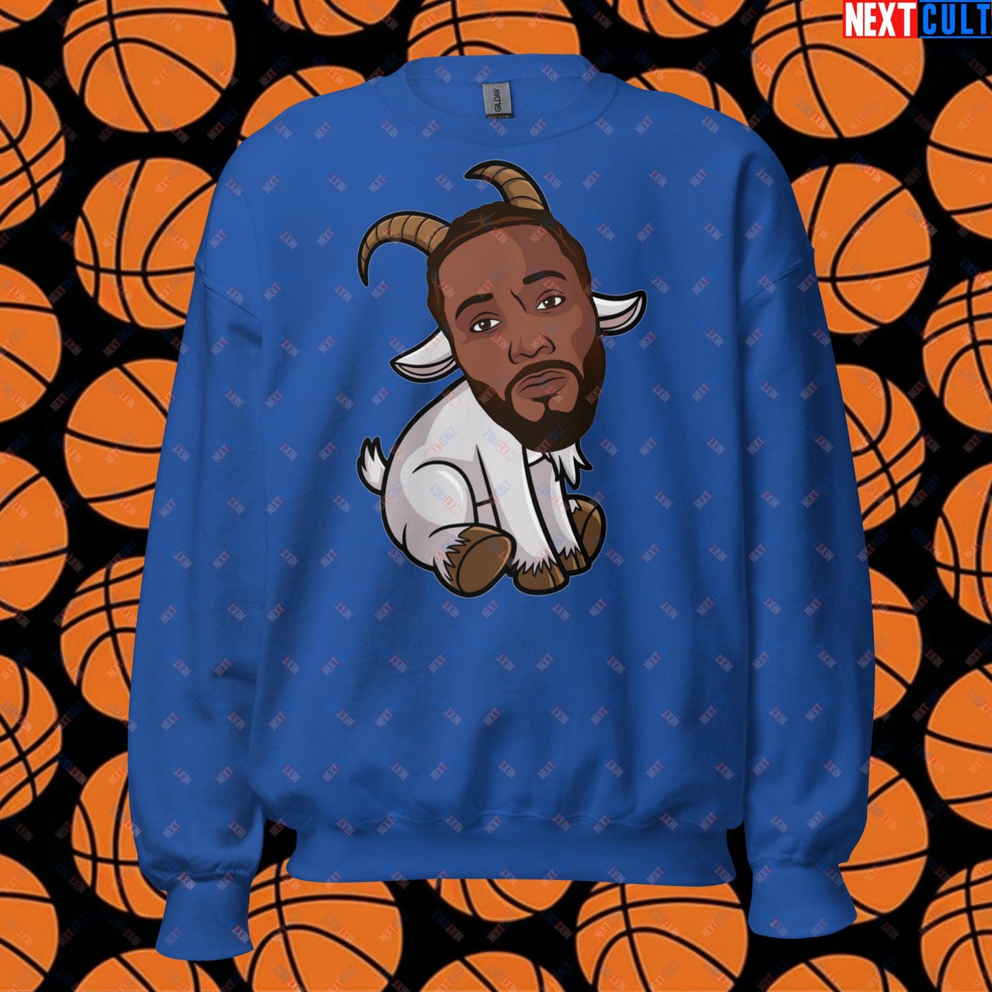 Kawhi Leonard G.O.A.T. Sweatshirt - Funny Basketball Meme Pullover for Los Angeles Clippers, Toronto Raptors, and San Antonio Spurs Fans - Perfect Gift for Basketball Lovers Unisex Sweatshirt Royal Sweatshirts Basketball G.O.A.T. Kawhi Leonard Los Angeles Clippers NBA San Antonio Spurs Toronto Raptors Next Cult Brand
