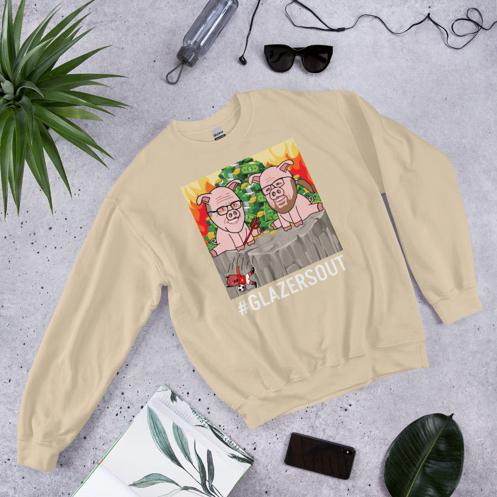 Glazers Out Manchester United Unisex Sweatshirt, White Letters, #GlazersOut Next Cult Brand Football, GlazersOut, Manchester United