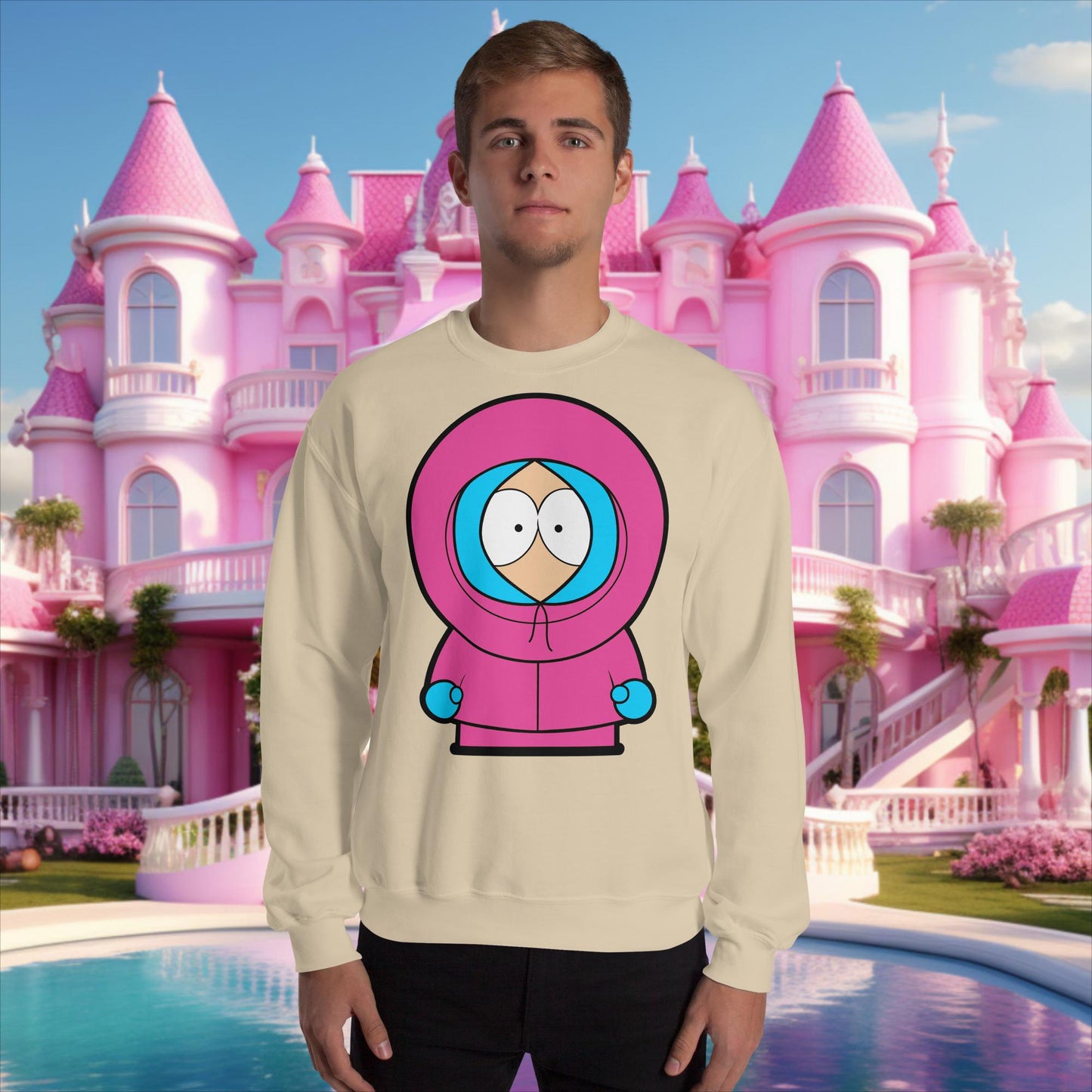 Kenny McCormick Ken Ryan Gosling Barbie South Park Kenny Unisex Sweatshirt Sand Sweatshirts Barbie Ken Kenny Movies South Park TV Shows Next Cult Brand