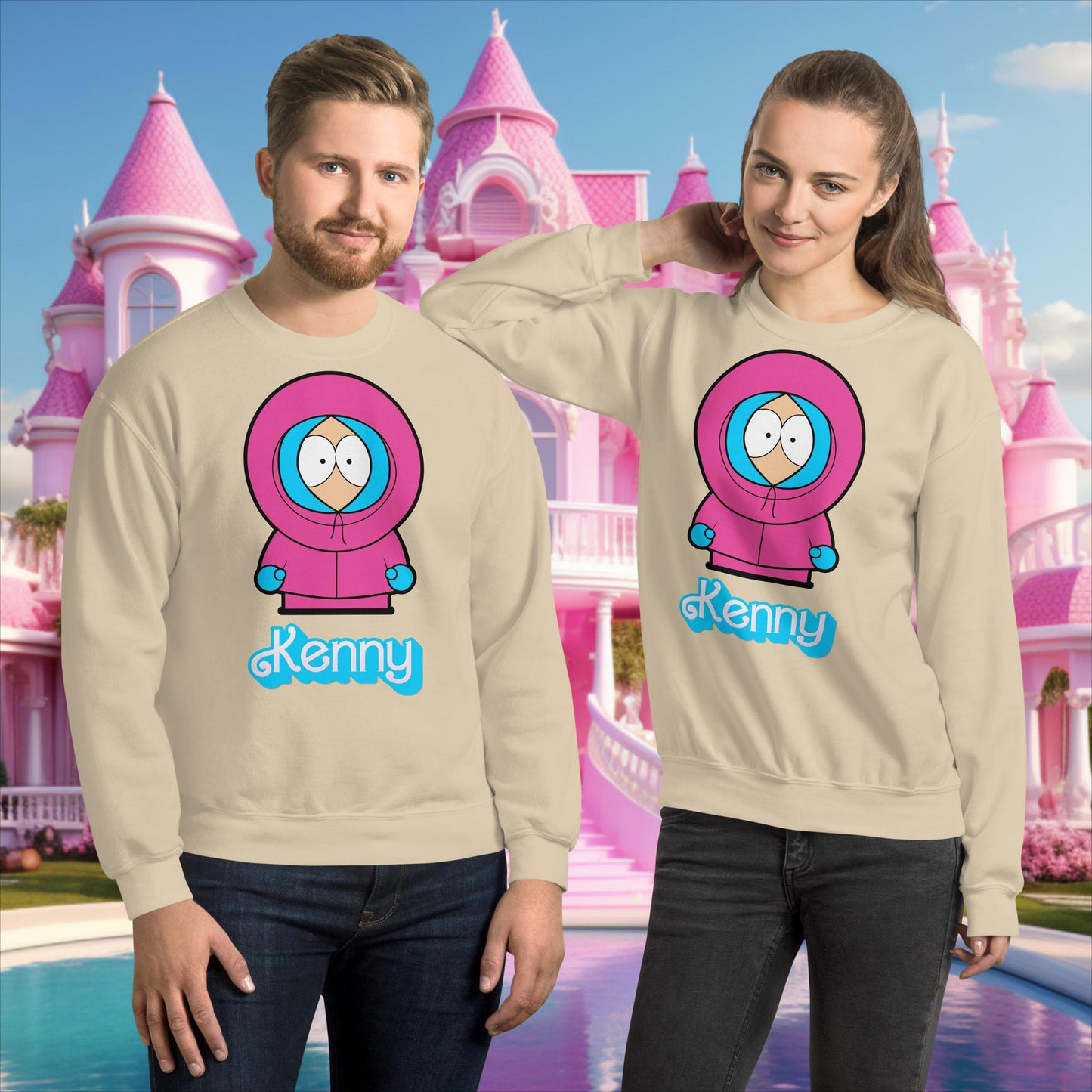 Kenny McCormick Ken Ryan Gosling Barbie South Park Kenny Unisex Sweatshirt Sand Sweatshirts Barbie Ken Kenny Movies South Park TV Shows Next Cult Brand