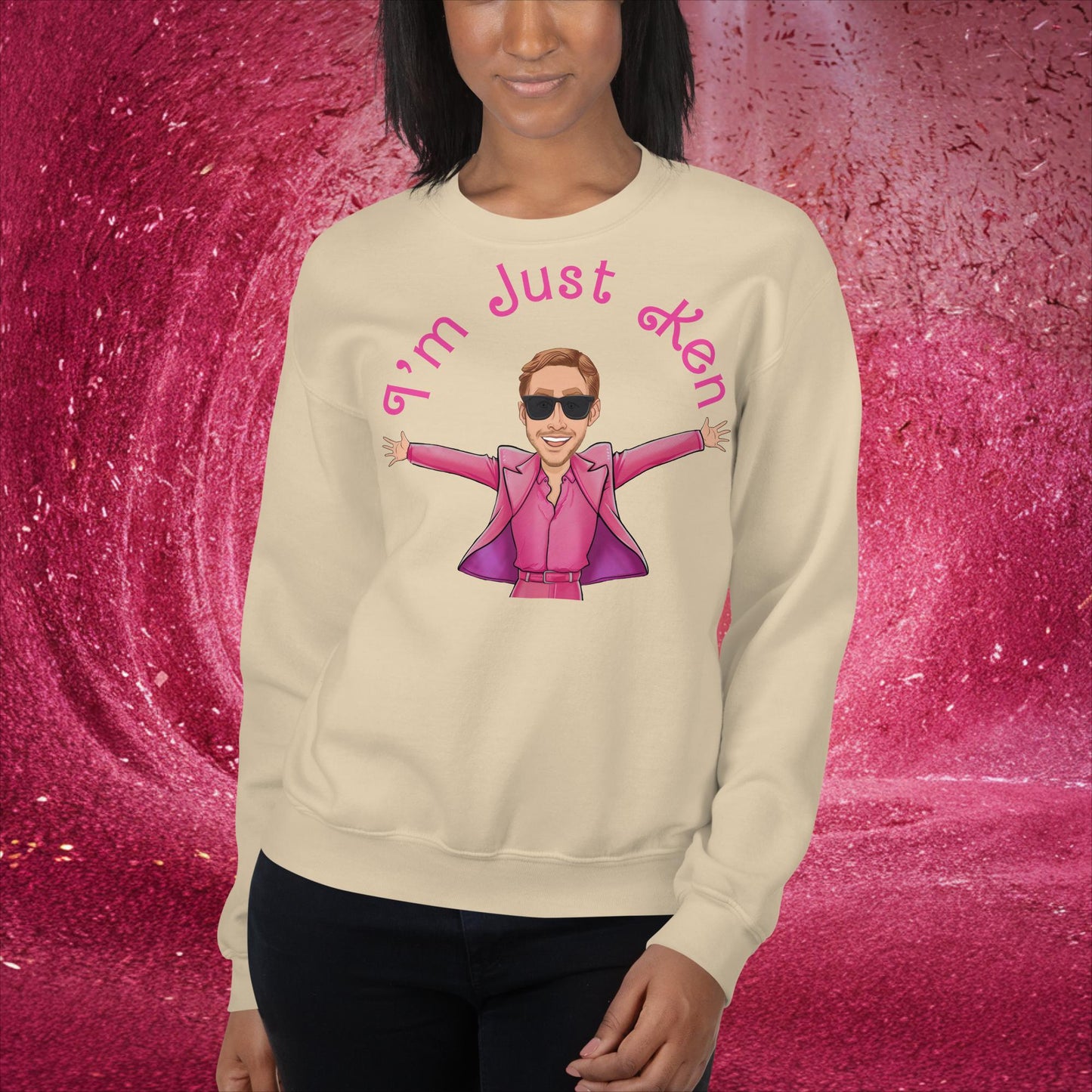 Ken Barbie Ryan Gosling I'm Just Ken Unisex Sweatshirt Sand Sweatshirts Barbie Celebrities Ken Movies Ryan Gosling Next Cult Brand