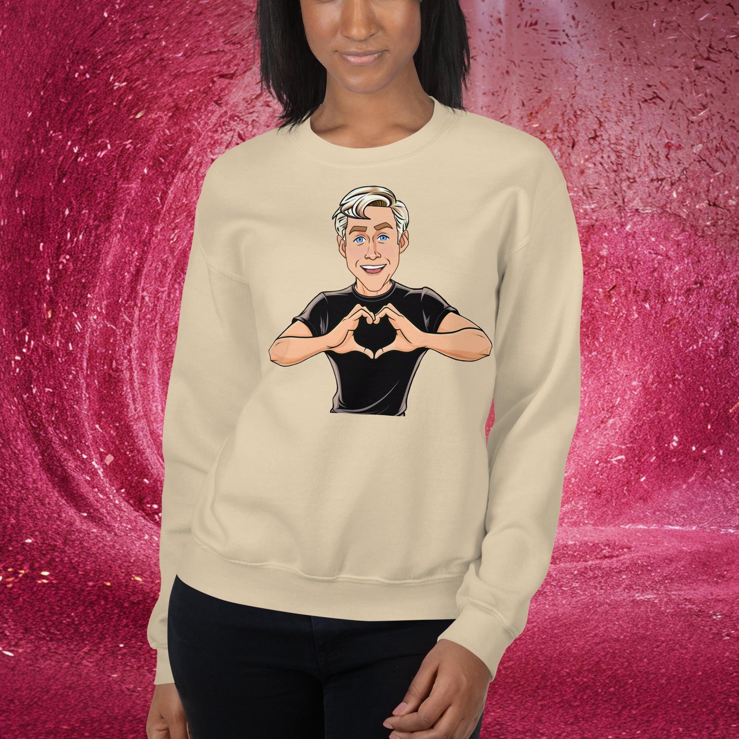 I Love Ryan Gosling Ken Barbie Movie I am Kenough Unisex Sweatshirt Sand Sweatshirts Barbie Celebrities Ken Movies Ryan Gosling Next Cult Brand