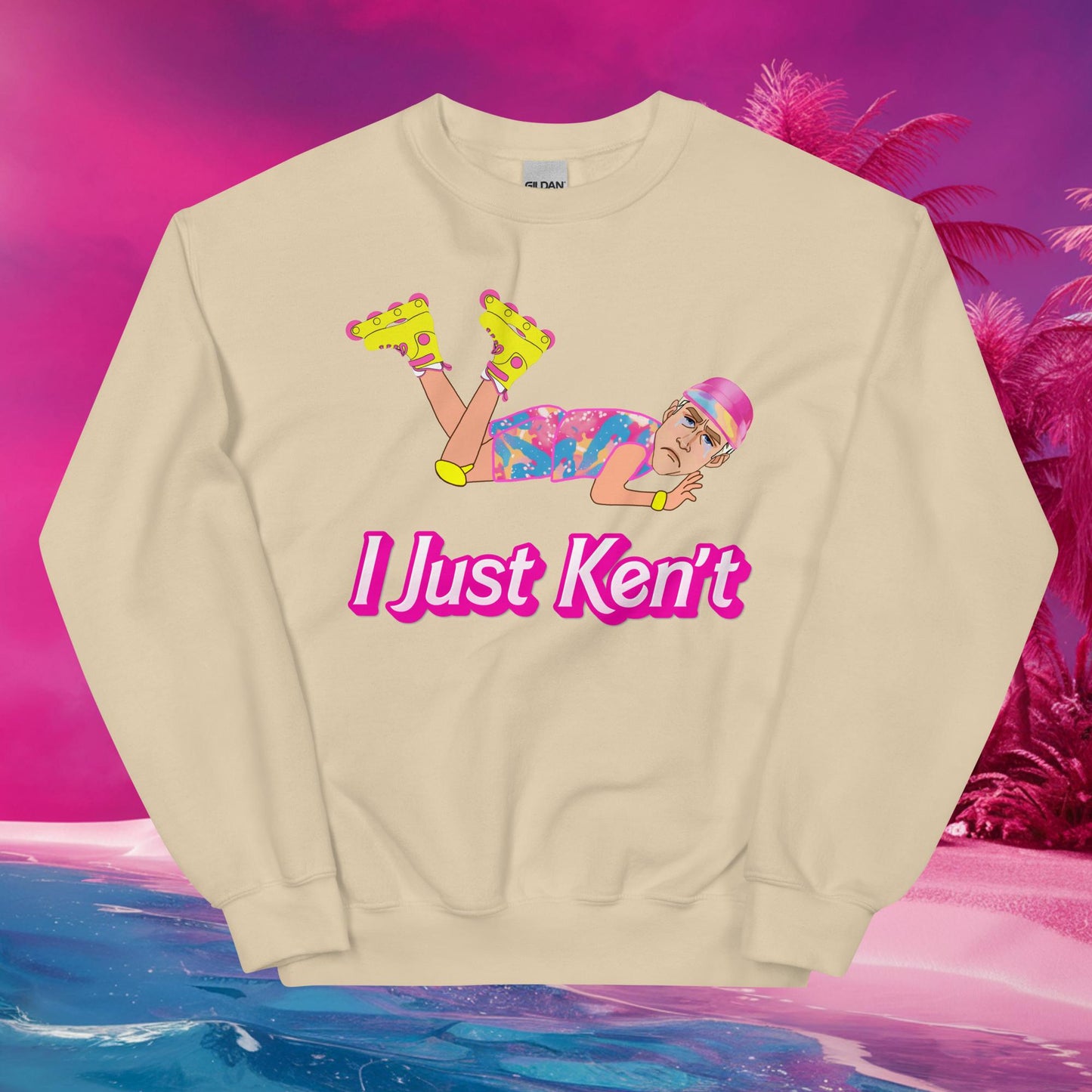 I Just Ken't I just Can't Ryan Gosling Ken Barbie Movie Unisex Sweatshirt Sand Sweatshirts Barbie Celebrities Ken Movies Ryan Gosling Next Cult Brand