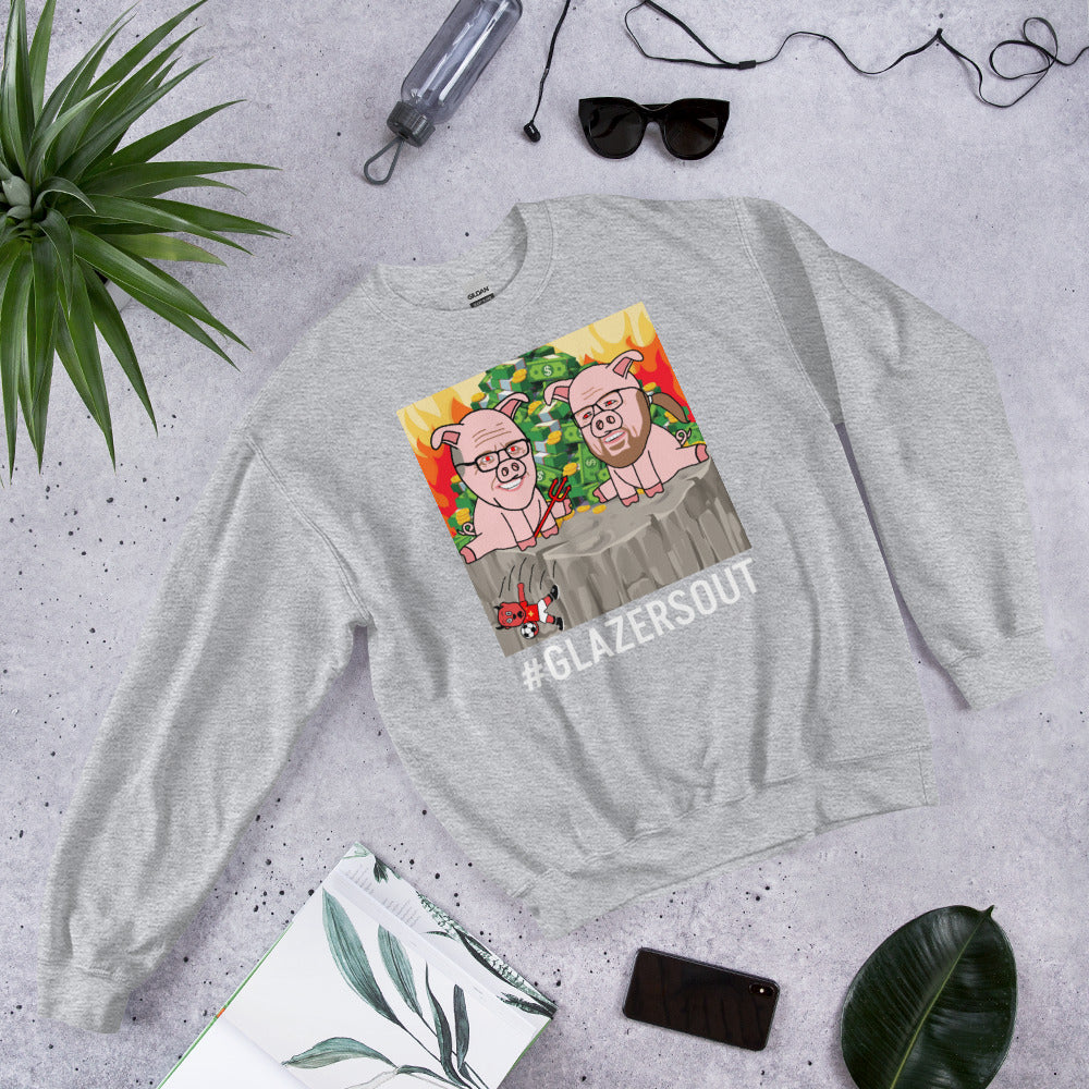 Glazers Out Manchester United Unisex Sweatshirt, White Letters, #GlazersOut Next Cult Brand Football, GlazersOut, Manchester United
