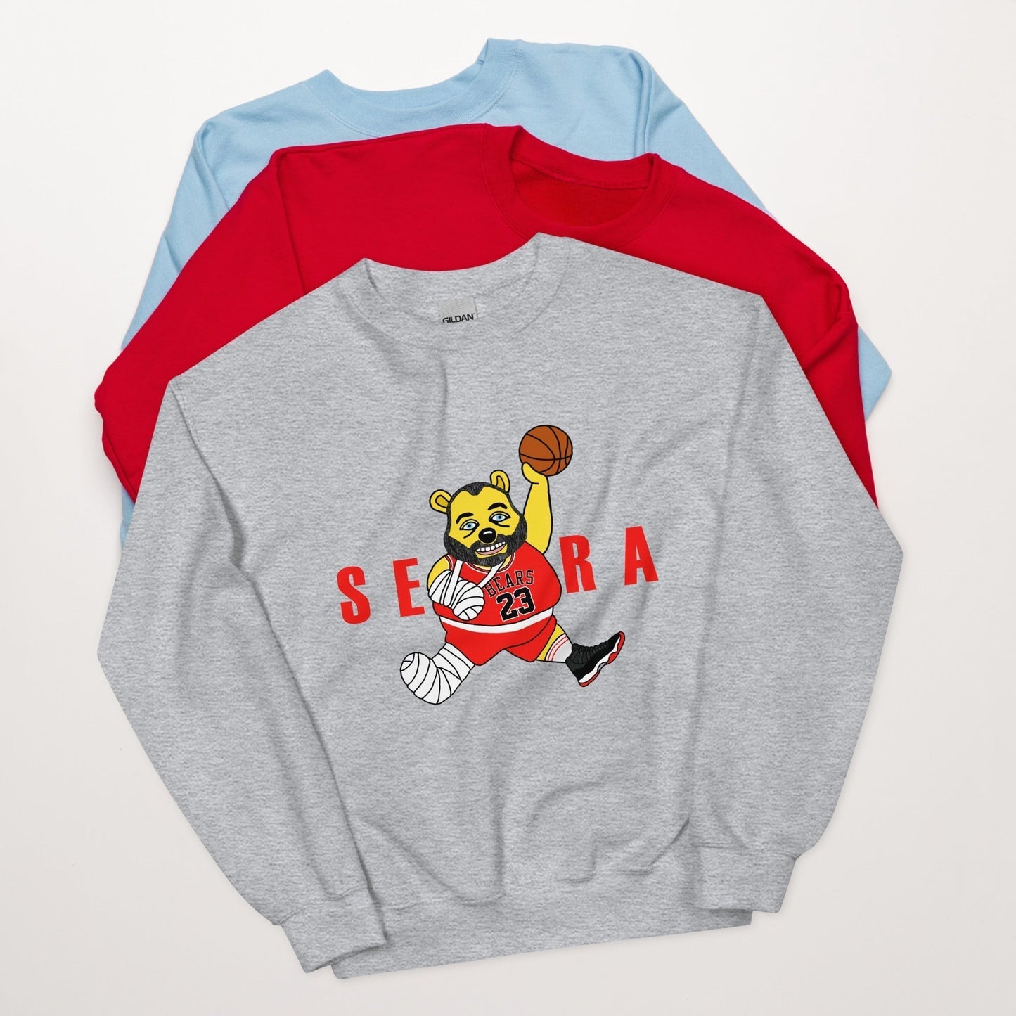 Air Segura, Tom Segura Basketball, Your Mom's House (YMH), 2 Bears 1 Cave, Funny Unisex Sweatshirt Sport Grey Sweatshirts 2 Bears 1 Cave Air Segura Podcasts Stand-up Comedy Tom Segura YMH Next Cult Brand
