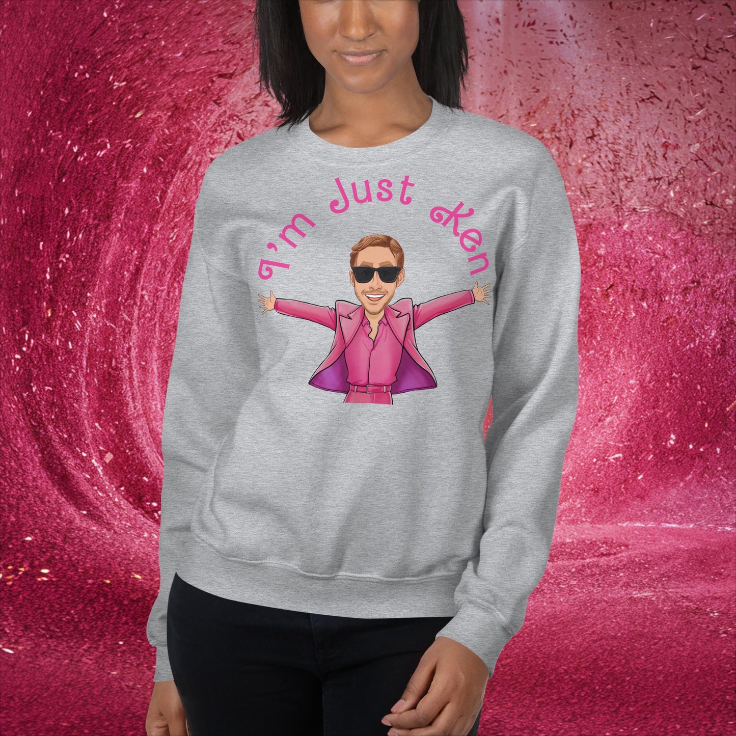 Ken Barbie Ryan Gosling I'm Just Ken Unisex Sweatshirt Sport Grey Sweatshirts Barbie Celebrities Ken Movies Ryan Gosling Next Cult Brand