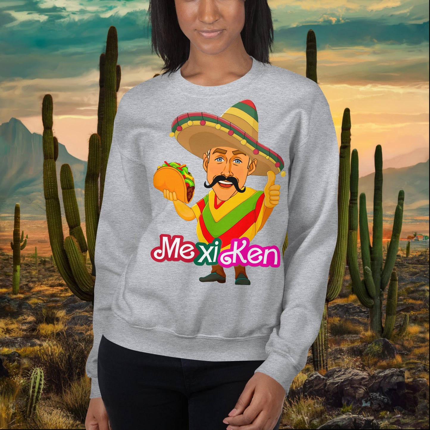 MexiKen Ken Barbie Movie Ryan Gosling Mexican Unisex Sweatshirt Sport Grey Sweatshirts Barbie Celebrities Ken Mexico Movies Ryan Gosling Next Cult Brand
