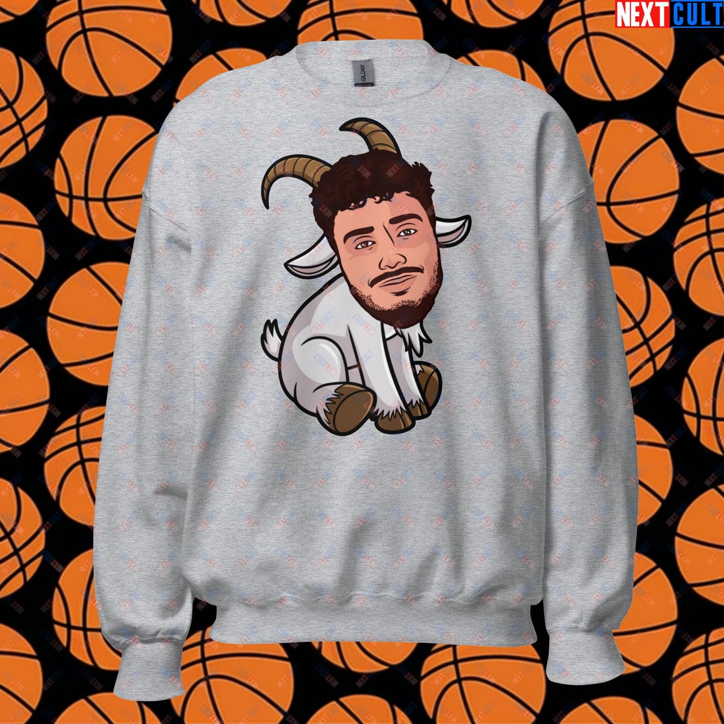 Alperen Sengun G.O.A.T. Sweatshirt - Funny Houston Rockets Basketball Jumper - Turkey’s Greatest of All Time Meme Pullover - Perfect Gift for Rockets Fans Unisex Sweatshirt Sport Grey Sweatshirts Alperen Sengun Basketball G.O.A.T. Houston Rockets NBA Next Cult Brand
