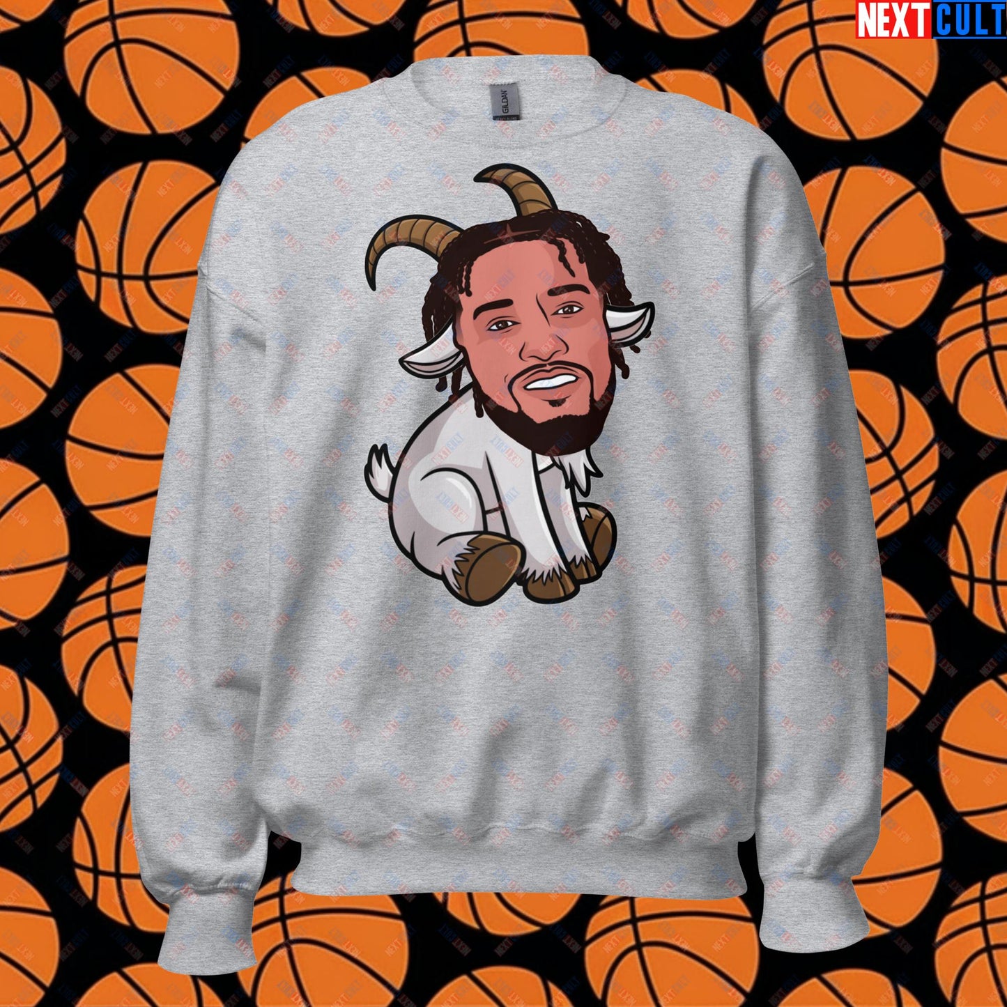 Jalen Brunson G.O.A.T. Sweatshirt - Funny Basketball Meme Jumper for New York Knicks Fans - Greatest of All Time Pullover - Perfect Gift for Basketball Lovers Unisex Sweatshirt Sport Grey Sweatshirts Basketball G.O.A.T. Jalen Brunson NBA New York Knicks Next Cult Brand