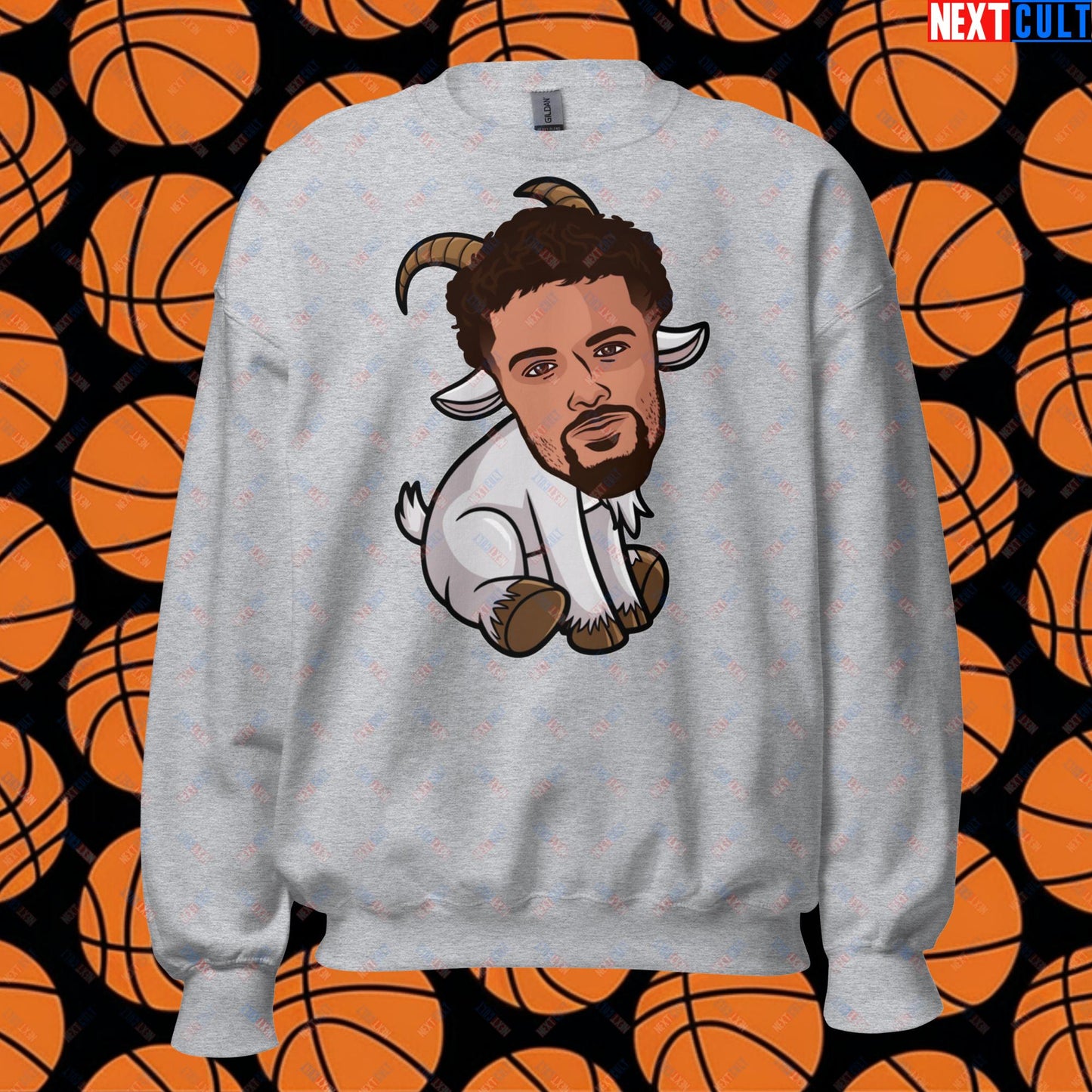 Trae Young G.O.A.T. Sweatshirt - Funny Atlanta Hawks Basketball Meme Jumper - Greatest of All Time Pullover for Basketball Fans - Perfect Gift for Trae Young Fans Unisex Sweatshirt Sport Grey Sweatshirts Atlanta Hawks Basketball G.O.A.T. NBA Trae Young Next Cult Brand