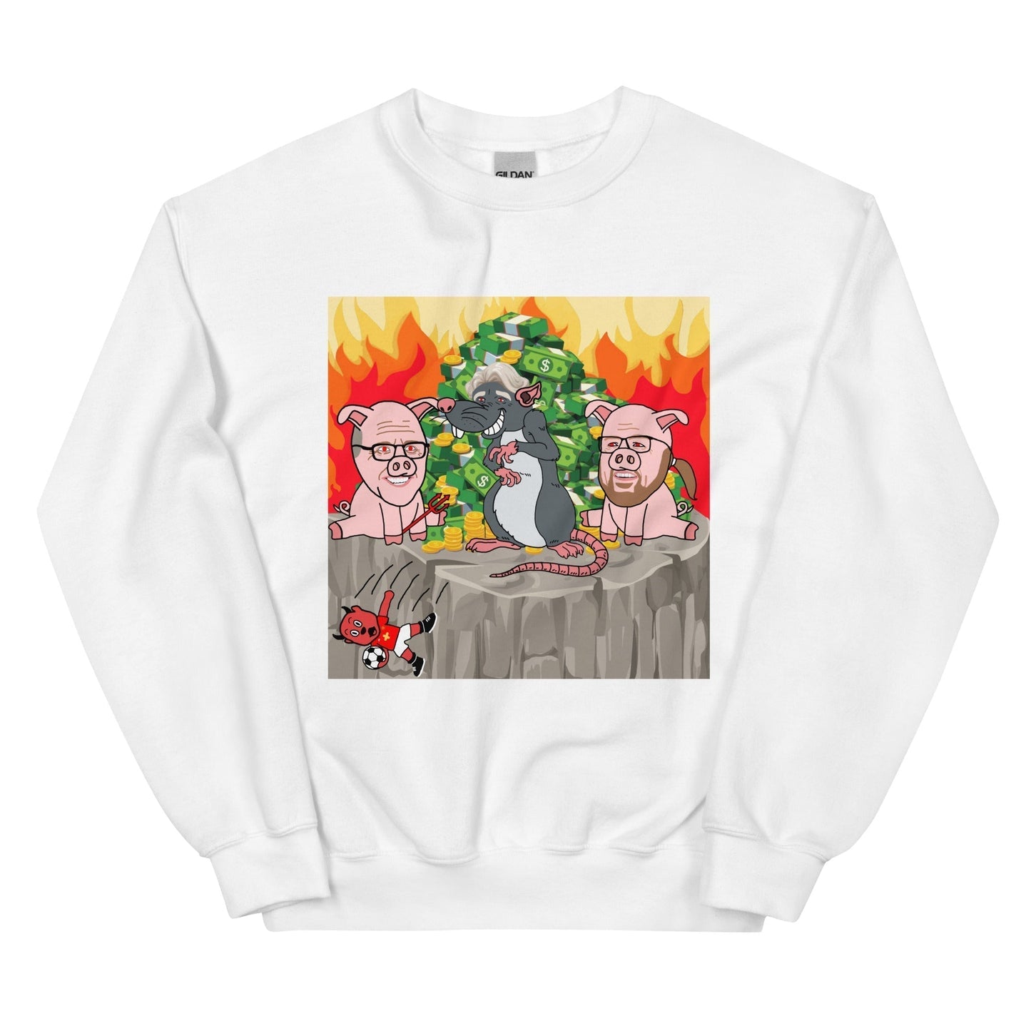 Manchester United Ratcliffe Out, Glazers Out Unisex Sweatshirt, Graphic Only White Sweatshirts Football GlazersOut Manchester United RatcliffeOut Next Cult Brand