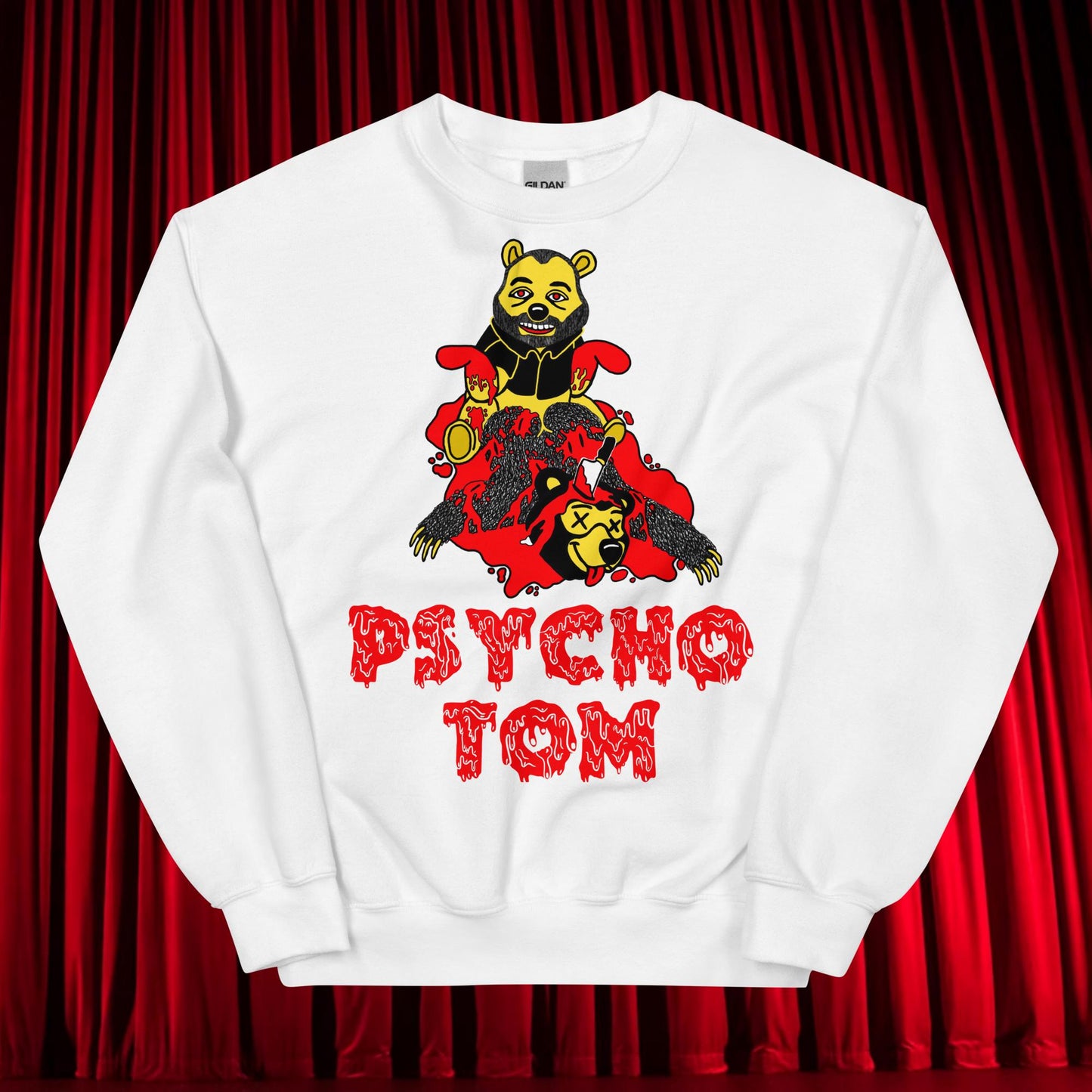 Psycho Tom Segura Sweatshirt, Tom Segura Shirt, YMH Sweatshirt, ymh gift, Your Moms House Gift, 2 Bears 1 Cave Shirt, 2B1C Shirt, 2B1C Gift White Sweatshirts 2 Bears 1 Cave Podcasts Stand-up Comedy Tom Segura YMH Next Cult Brand