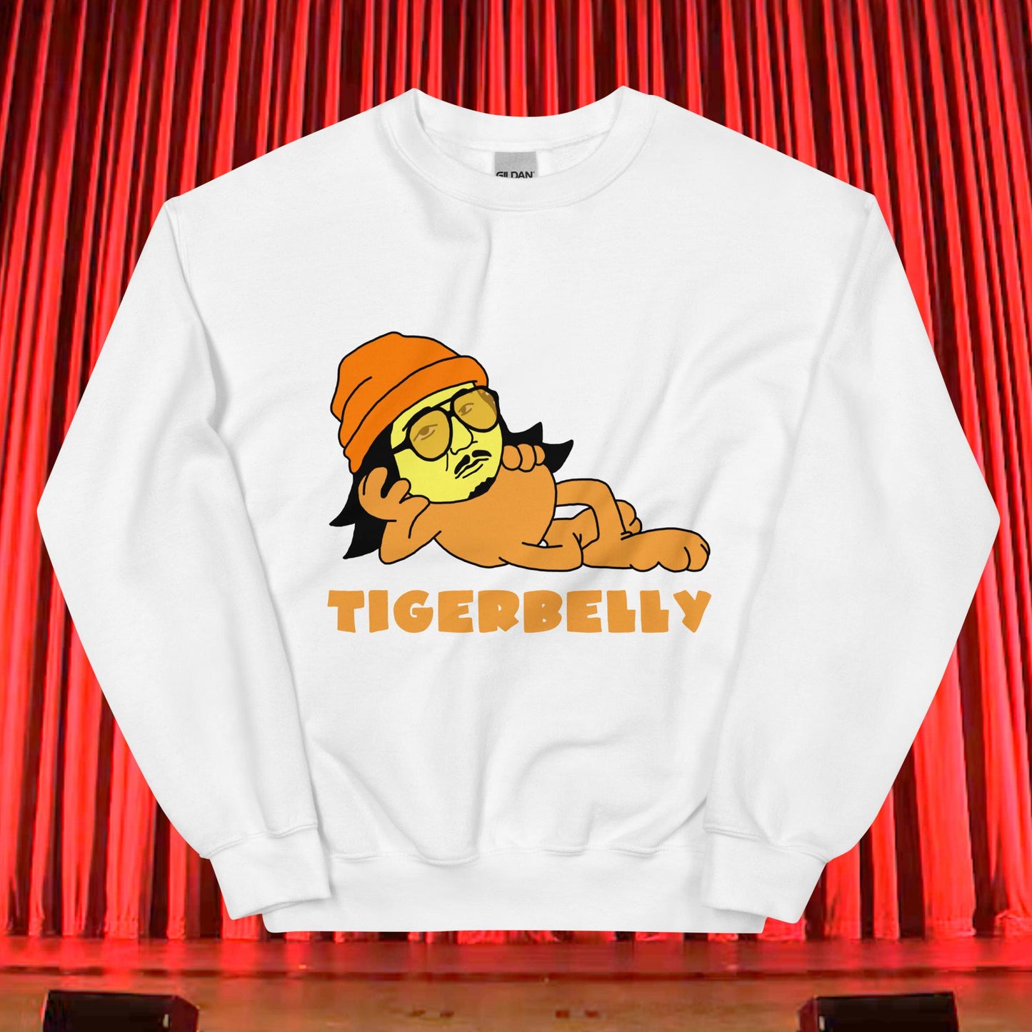 Bobby Lee Tigerbelly, Bobby Lee Merch, Tigerbelly Merch, Bobby Lee Gift, Funny Tigerbelly Gift, Tigerbelly Podcast, TigerBelly Unisex Sweatshirt White Sweatshirts Bobby Lee Podcasts Stand-up Comedy TigerBelly Next Cult Brand