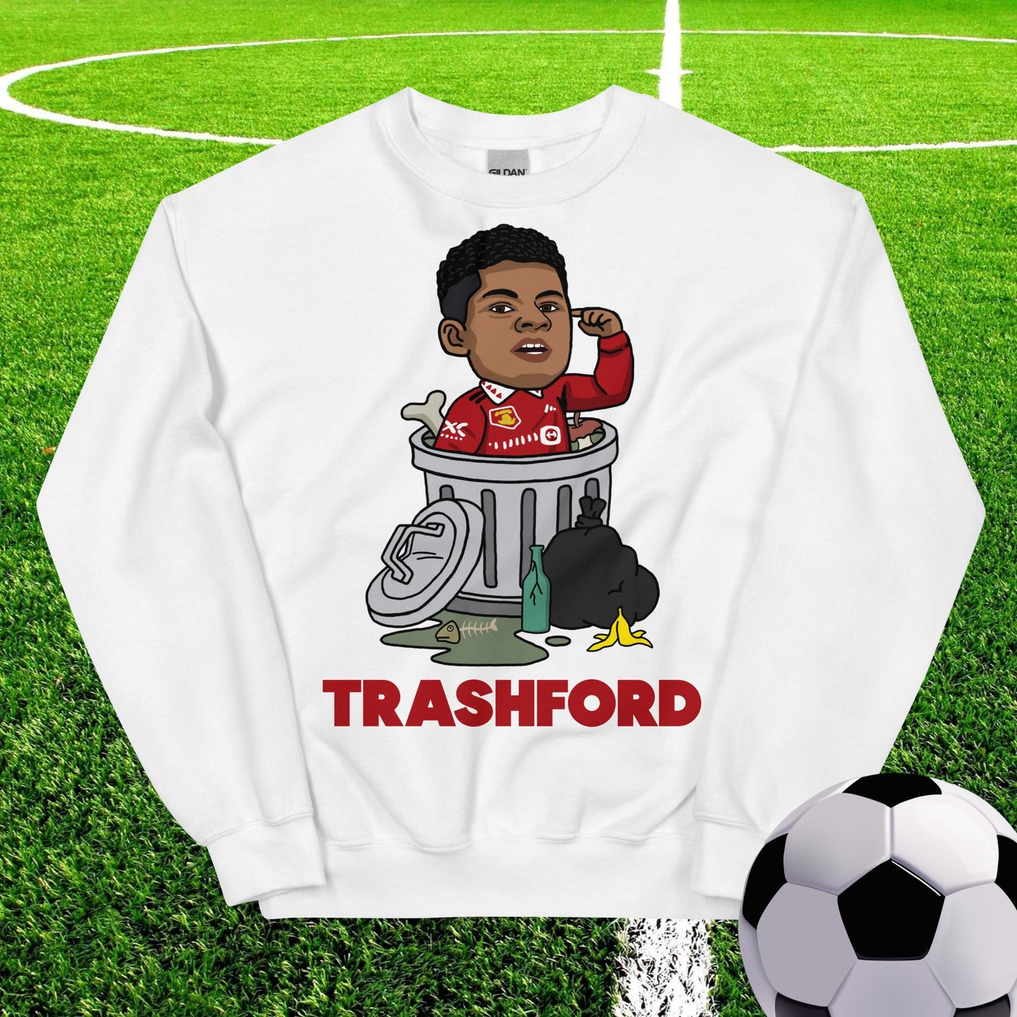 Trashford Marcus Rashford Manchester United Gift Man United Gift Marcus Rashford Unisex Sweatshirt White Sweatshirts Football Manchester United Marcus Rashford Next Cult Brand