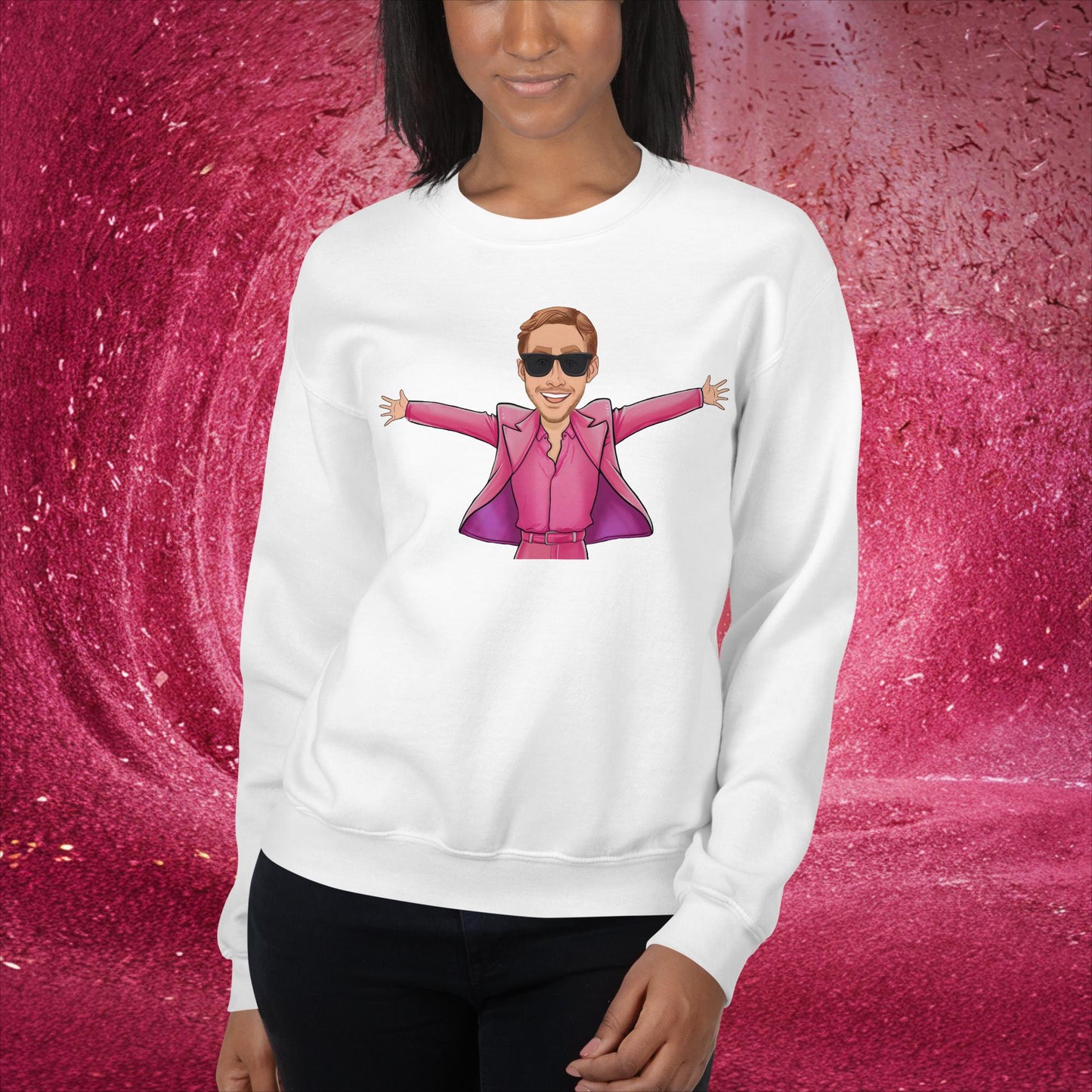 Ken Barbie Ryan Gosling I'm Just Ken Unisex Sweatshirt White Sweatshirts Barbie Celebrities Ken Movies Ryan Gosling Next Cult Brand
