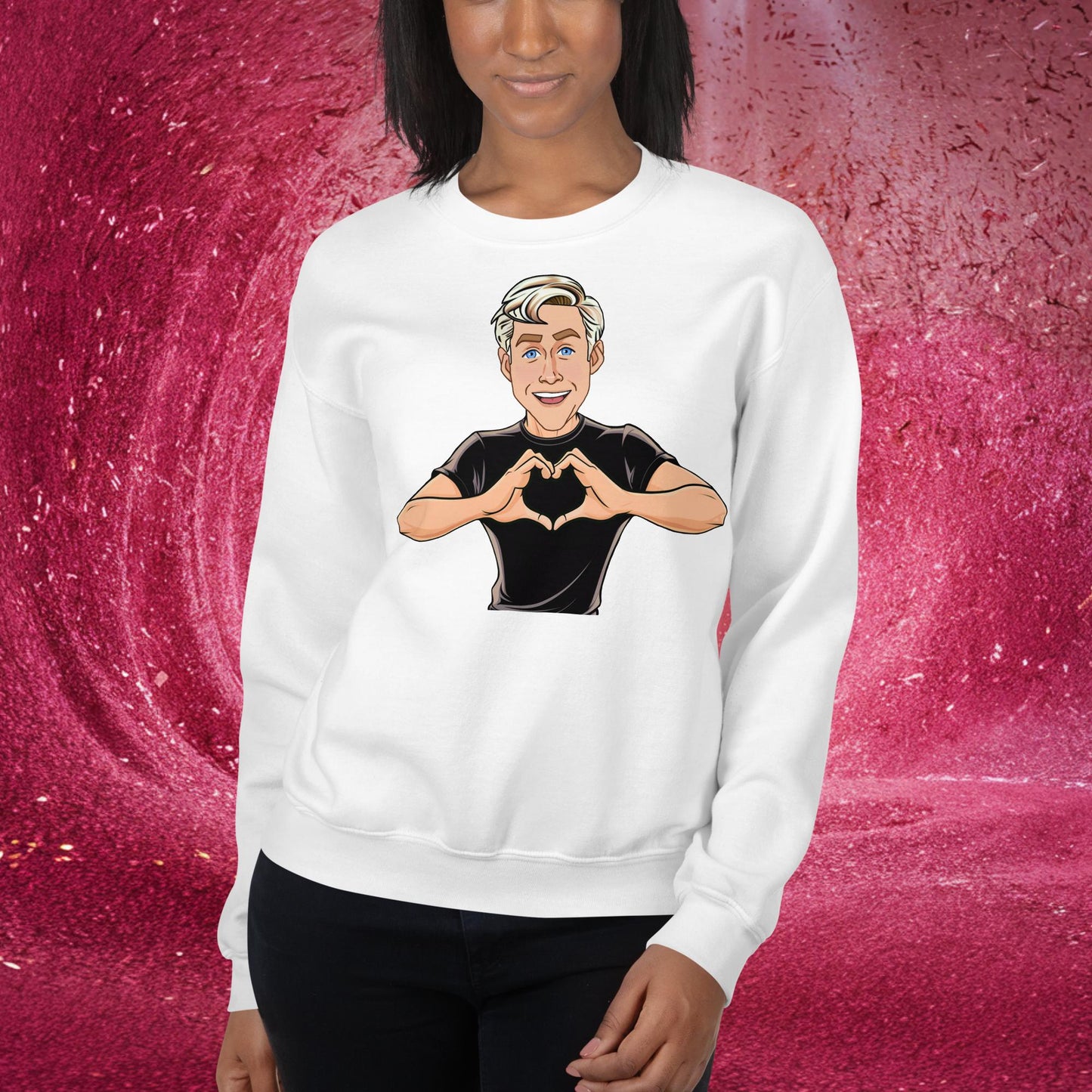 I Love Ryan Gosling Ken Barbie Movie I am Kenough Unisex Sweatshirt White Sweatshirts Barbie Celebrities Ken Movies Ryan Gosling Next Cult Brand