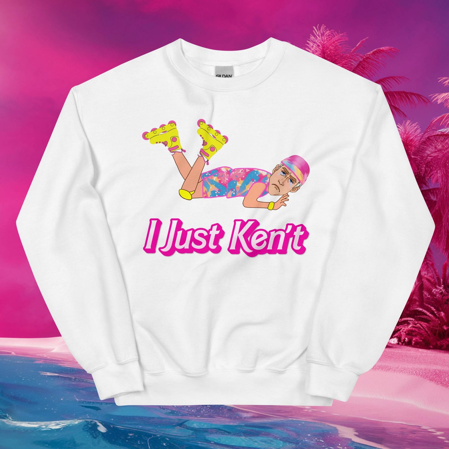 I Just Ken't I just Can't Ryan Gosling Ken Barbie Movie Unisex Sweatshirt White Sweatshirts Barbie Celebrities Ken Movies Ryan Gosling Next Cult Brand