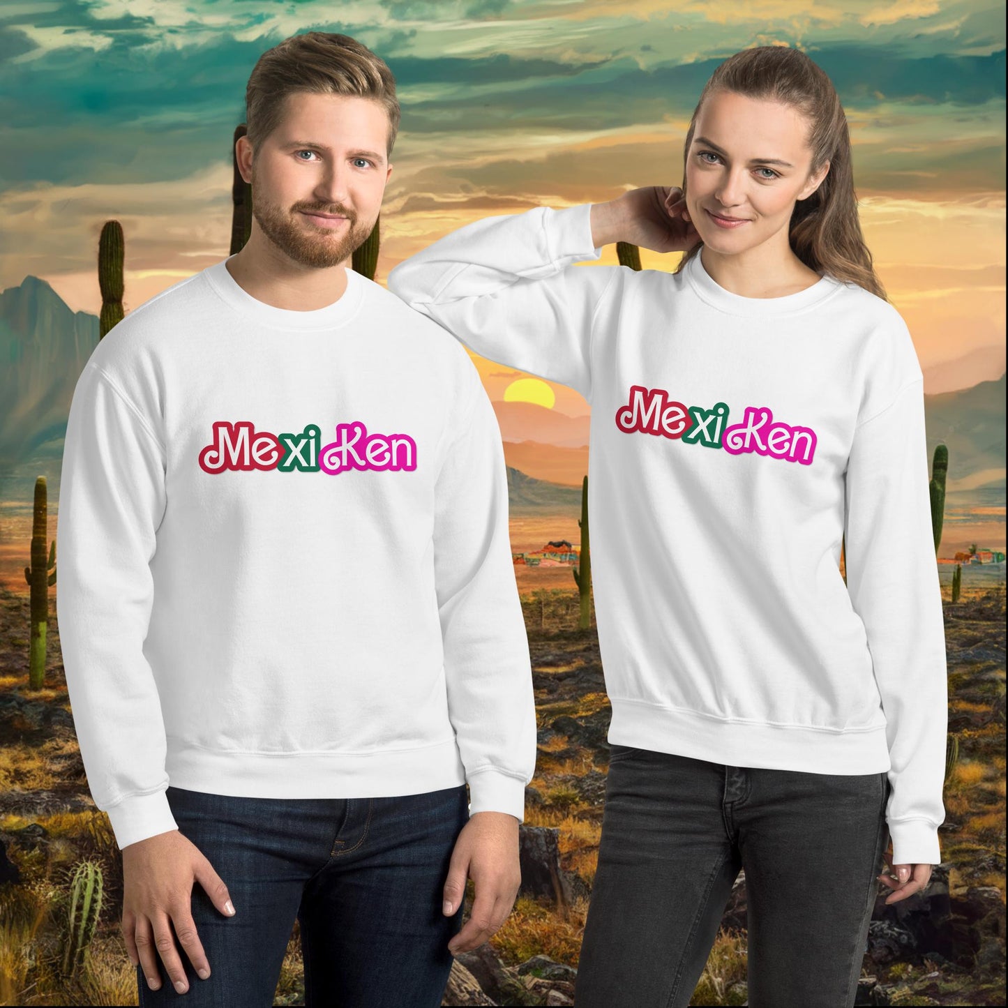 MexiKen Ken Barbie Mexico Mexican Mexicana Latino Latina Latinx Unisex Sweatshirt White Sweatshirts Barbie Ken Mexico Movies Next Cult Brand
