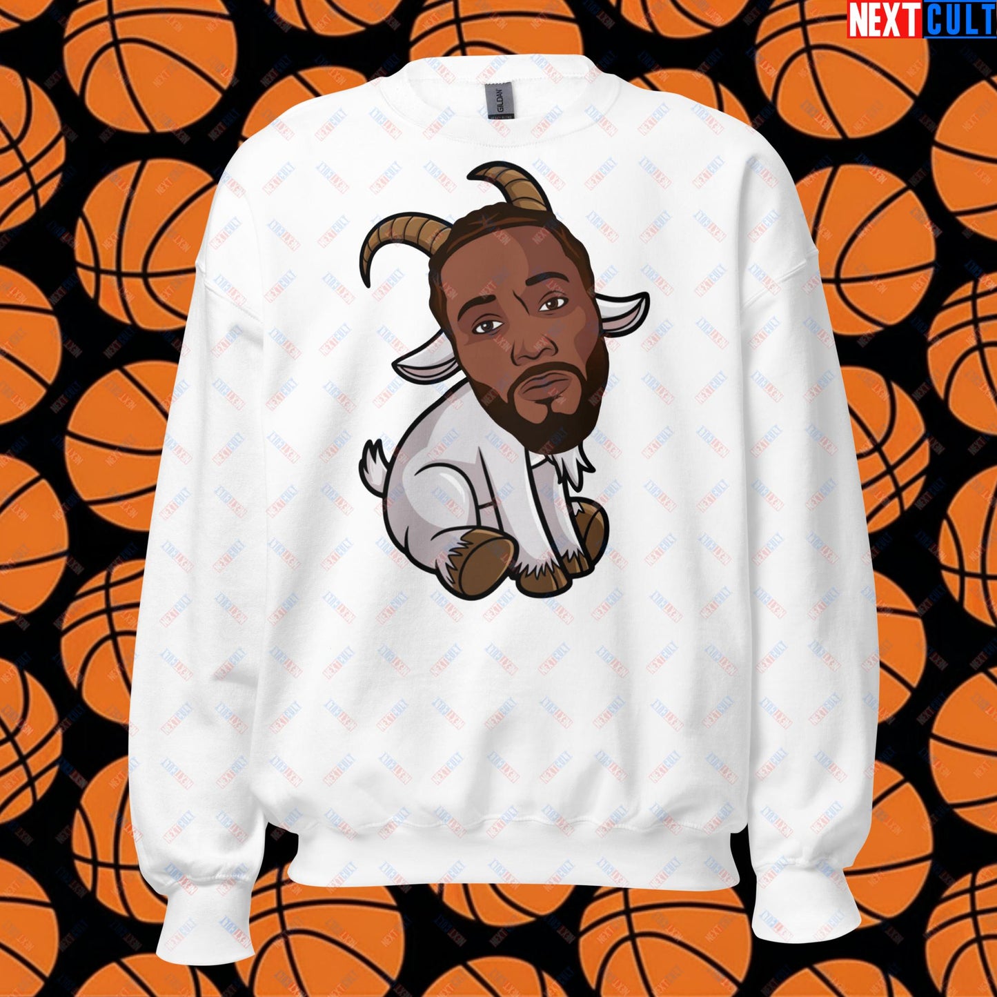 Kawhi Leonard G.O.A.T. Sweatshirt - Funny Basketball Meme Pullover for Los Angeles Clippers, Toronto Raptors, and San Antonio Spurs Fans - Perfect Gift for Basketball Lovers Unisex Sweatshirt White Sweatshirts Basketball G.O.A.T. Kawhi Leonard Los Angeles Clippers NBA San Antonio Spurs Toronto Raptors Next Cult Brand