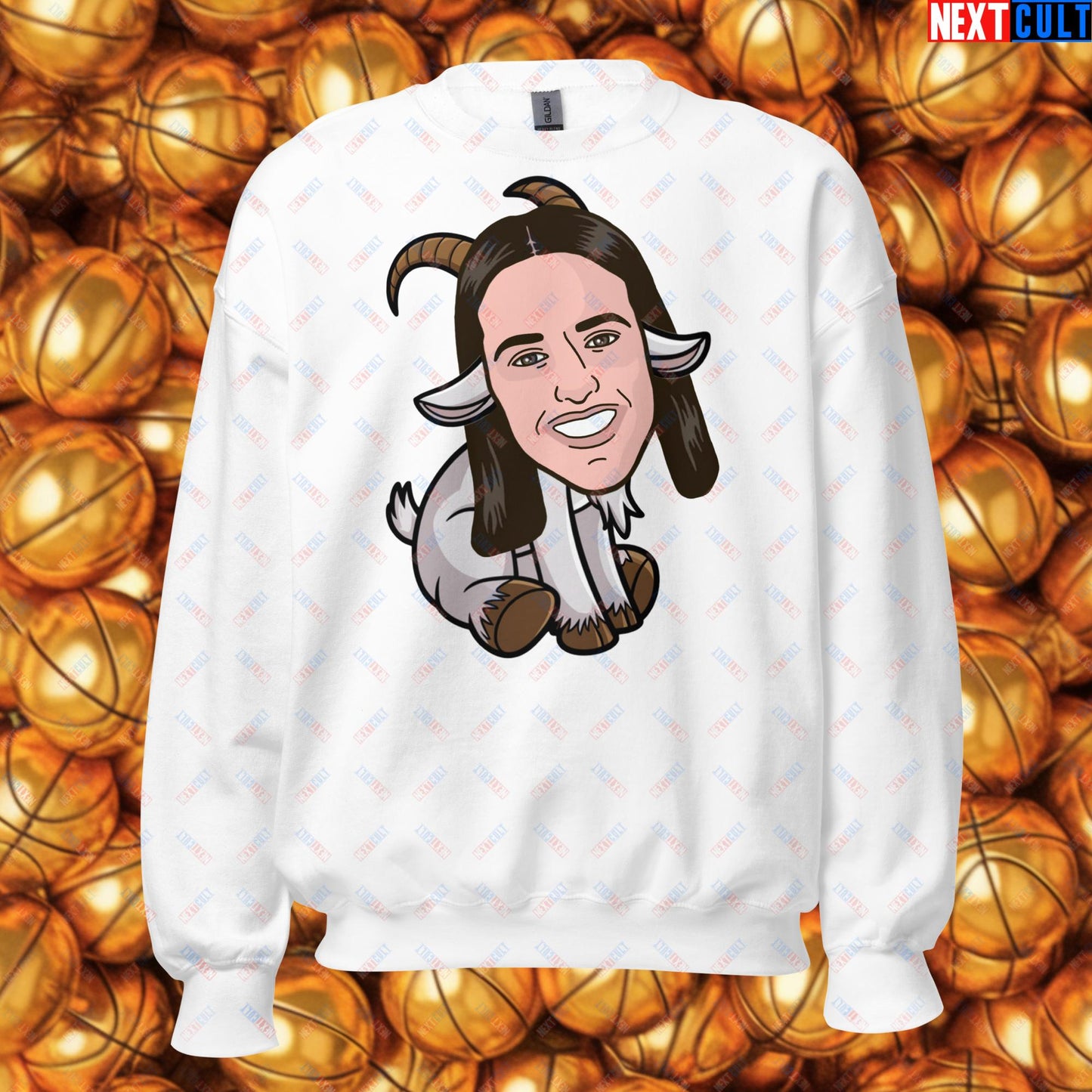 Caitlin Clark G.O.A.T. Sweatshirt - Greatest of All Time Basketball Jumper - Indiana Fever & WNBA Fan Pullover - Funny Women's Basketball Meme Sweater Unisex Sweatshirt White Sweatshirts Basketball Caitlin Clark G.O.A.T. Indiana Fever WNBA Next Cult Brand