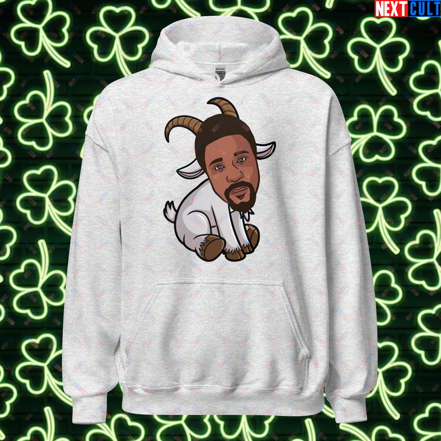 Bill Russell G.O.A.T. Hoodie - Boston Celtics Basketball Meme Sweatshirt - Greatest of All Time Funny Cartoon Pullover for Basketball Fans - Perfect Gift for Celtics Supporters Unisex Hoodie Ash Hoodies Basketball Bill Russell Boston Celtics G.O.A.T. NBA Next Cult Brand