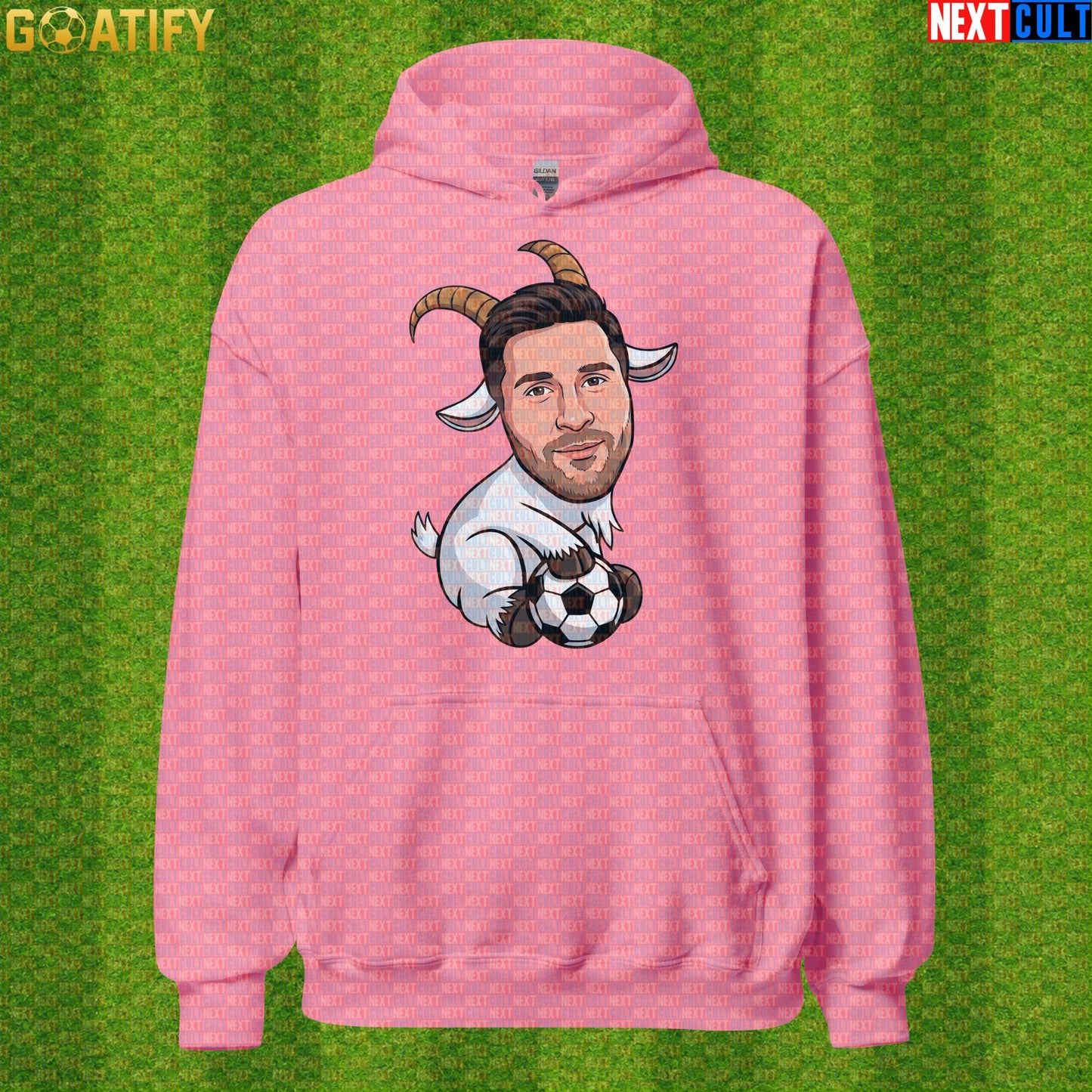 Lionel Messi Hoodie - Funny GOAT Soccer Pullover Gift for Argentina World Cup Football Fans Azalea Hoodies Next Cult Brand