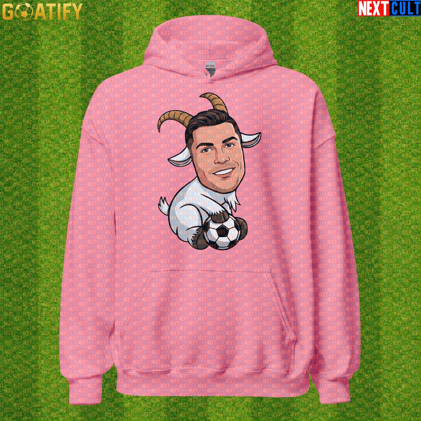 Cristiano Ronaldo Hoodie – Funny GOAT Football Pullover Gift for Portugal World Cup Fans Azalea Hoodies Next Cult Brand