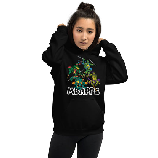 Kylian Mbappe Ninja Turtles funny football/ soccer meme Unisex Hoodie Black Hoodies Football Kylian Mbappe Ninja Turtles PSG Real Madrid Next Cult Brand