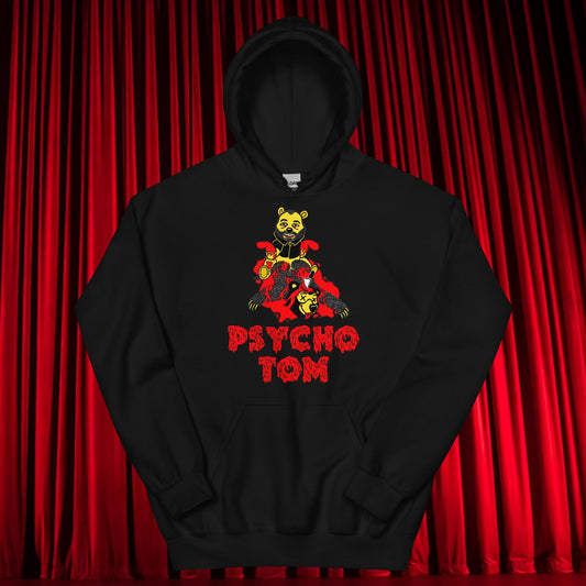 Psycho Tom Segura Hoodie, Tom Segura Hoodie, Your Moms House Hoodie, YMH Hoodie, YMH Merch Your Moms House merch, 2 Bears 1 Cave Hoodie, 2B1C Hoodie Black Hoodies 2 Bears 1 Cave Podcasts Stand-up Comedy Tom Segura YMH Next Cult Brand