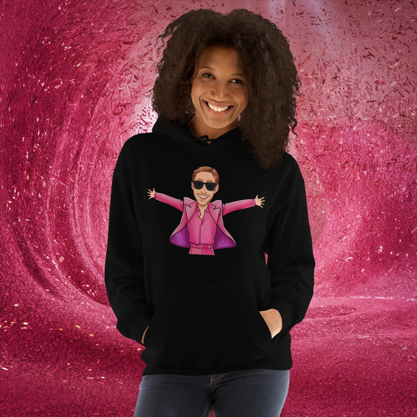 Ken Barbie Ryan Gosling I'm Just Ken Unisex Hoodie Black Hoodies Barbie Celebrities Ken Movies Ryan Gosling Next Cult Brand