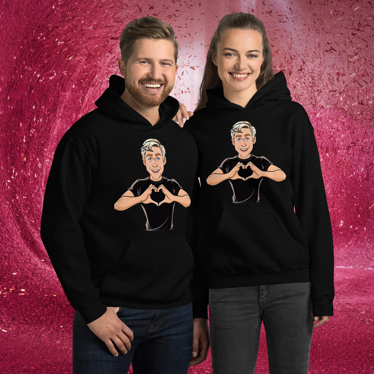 I Love Ryan Gosling Ken Barbie Movie I am Kenough Unisex Hoodie Black Hoodies Barbie Celebrities Ken Movies Ryan Gosling Next Cult Brand