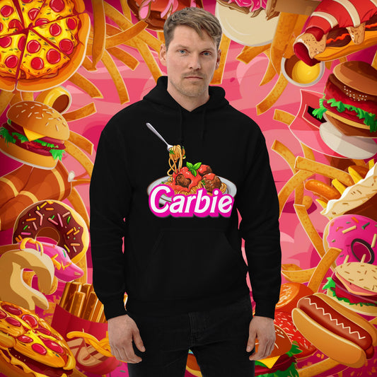 Carbie Barbie I Love Pasta I Love Carbs Unisex Hoodie Black Hoodies Barbie Carbie Ken Movies Next Cult Brand