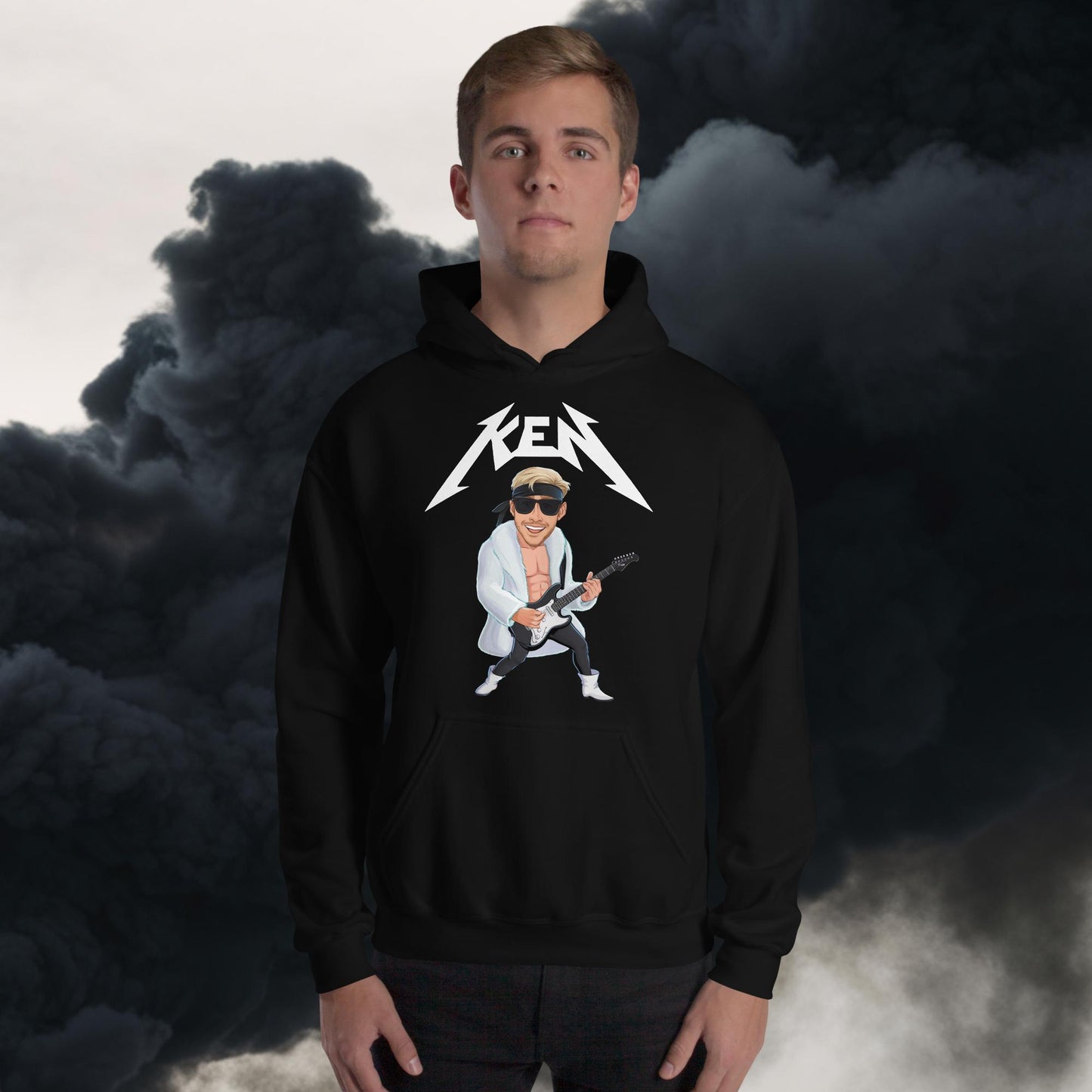 Rockstar Ken Barbie Movie Ryan Gosling Unisex Hoodie Black Hoodies Barbie Celebrities Ken Movies Ryan Gosling Next Cult Brand