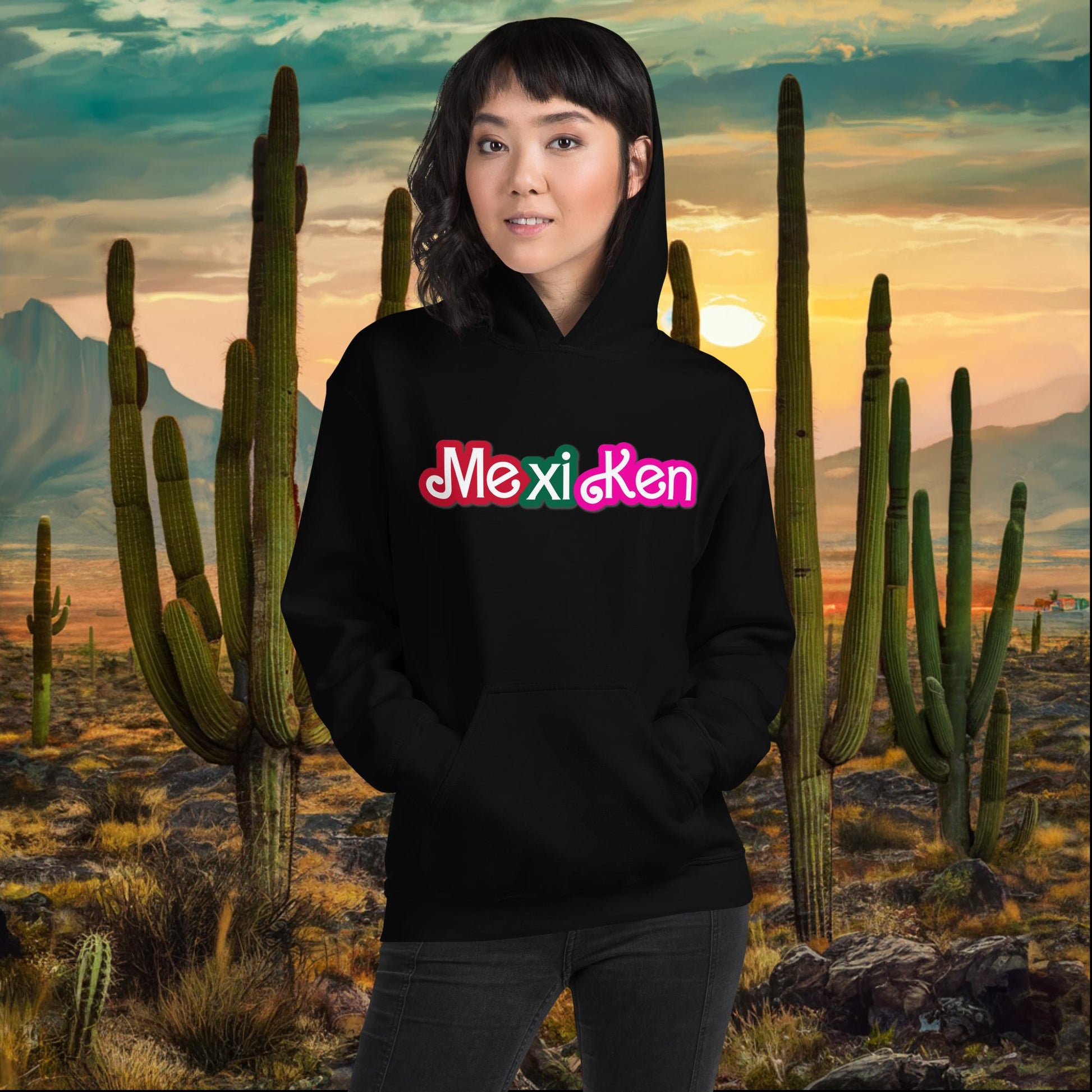 MexiKen Ken Barbie Mexico Mexican Mexicana Latino Latina Latinx Unisex Hoodie Black Hoodies Barbie Ken Mexico Movies Next Cult Brand