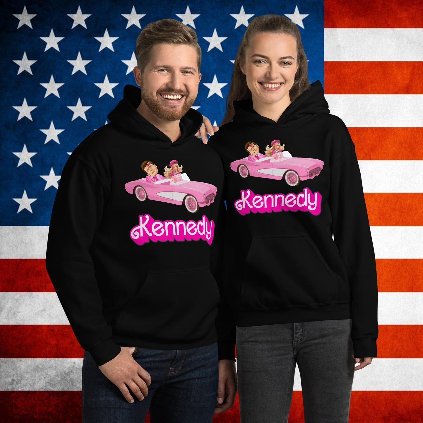 Kennedy JFK Conspiracy Ken Barbie Movie Unisex Hoodie Black Hoodies Barbie Conspiracy Theories Democrats JFK Ken Politics Next Cult Brand
