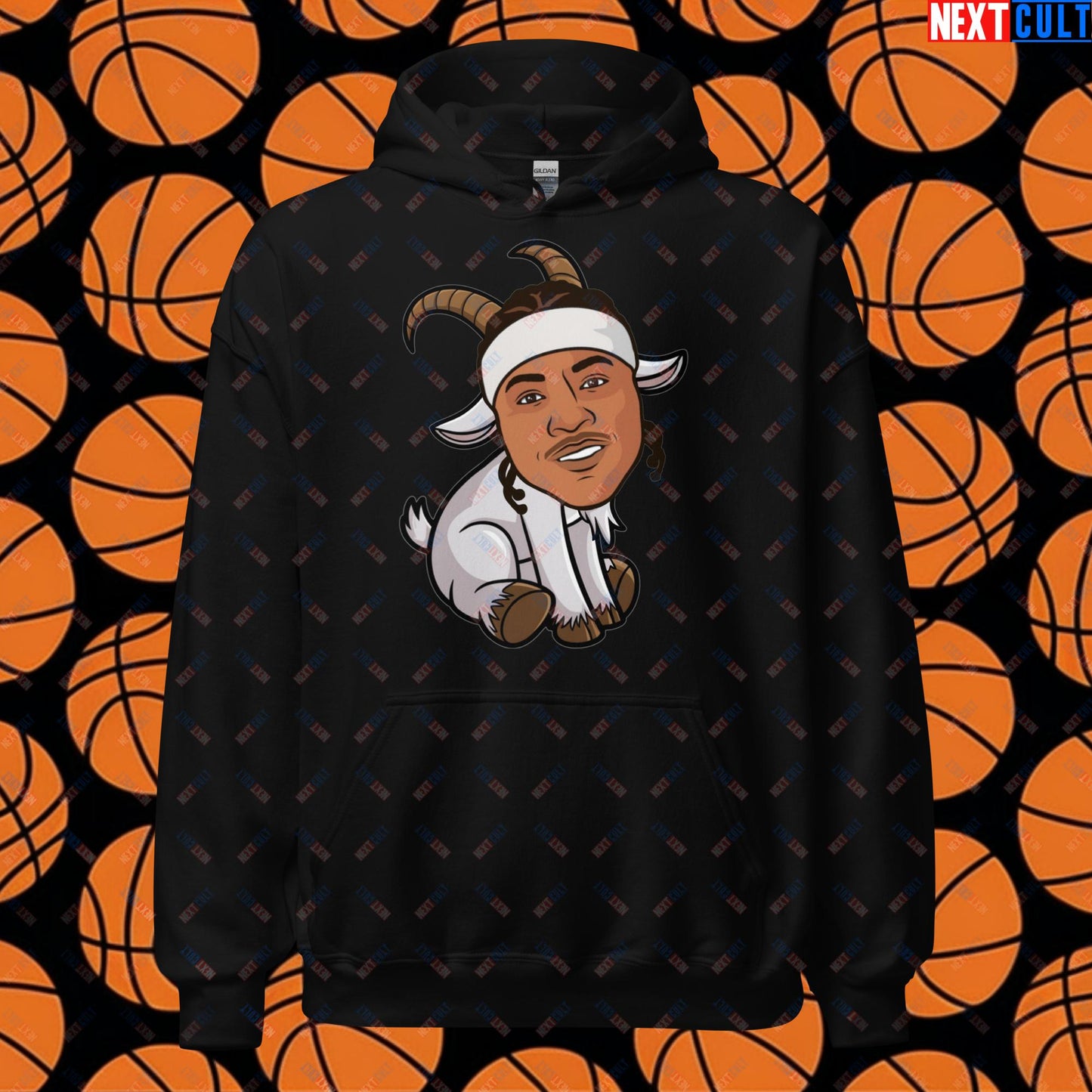 Carmelo Anthony G.O.A.T. Hoodie - Funny Basketball Meme Sweatshirt - Greatest of All Time Carmelo Anthony Pullover - Perfect Gift for Basketball Fans Unisex Hoodie Black Hoodies Basketball Carmelo Anthony Denver Nuggets G.O.A.T. NBA New York Knicks Next Cult Brand